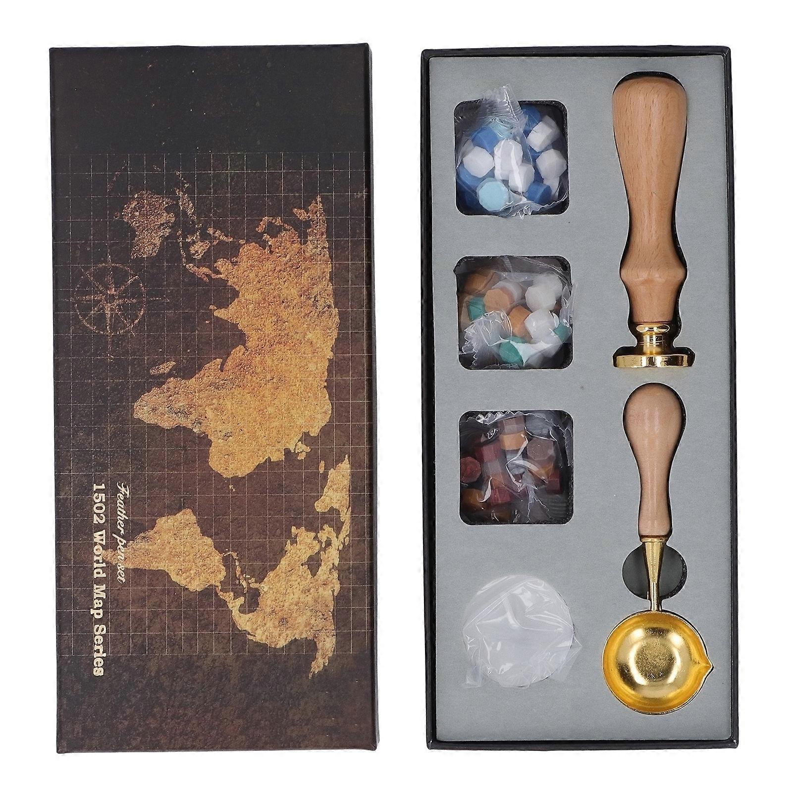 Stamp Clear Pattern Anti Rust Retro Letter Sealing Wax Kit for DIY Envelopes Invitation Decoration