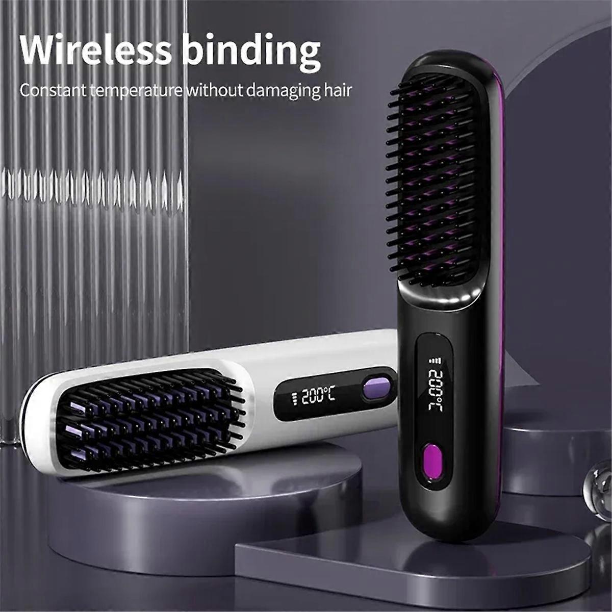 Wireless Portable Portable Hair Straightening Comb White