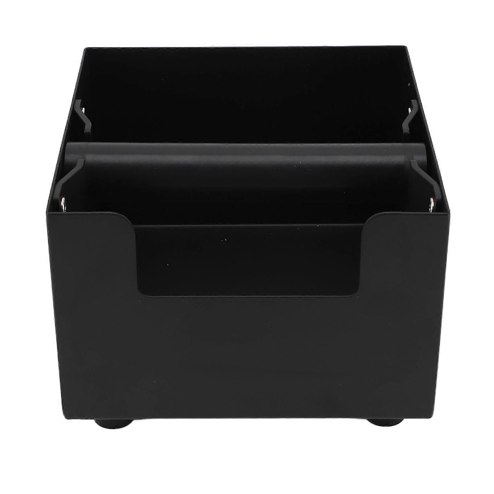 Coffee Knock Box with Bar Black Ground Bin Rectangle Stainless Steel Easy to Clean Anti Slip Coffee Accessory for Coffee Making