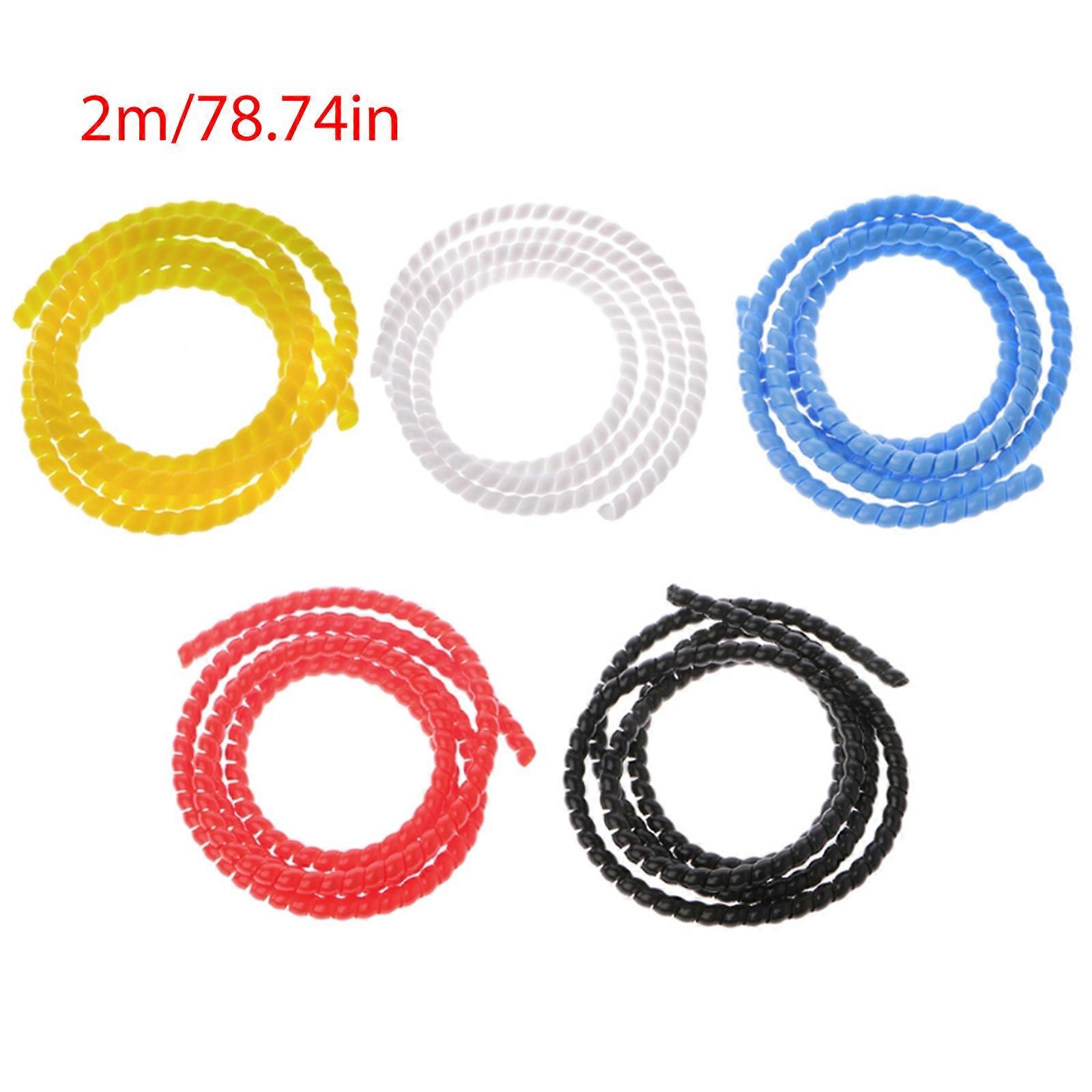 2m 10mm PP Spiral Wrapping Bands Cable Tidy Wrap Wire Management Organizer Tube  Red