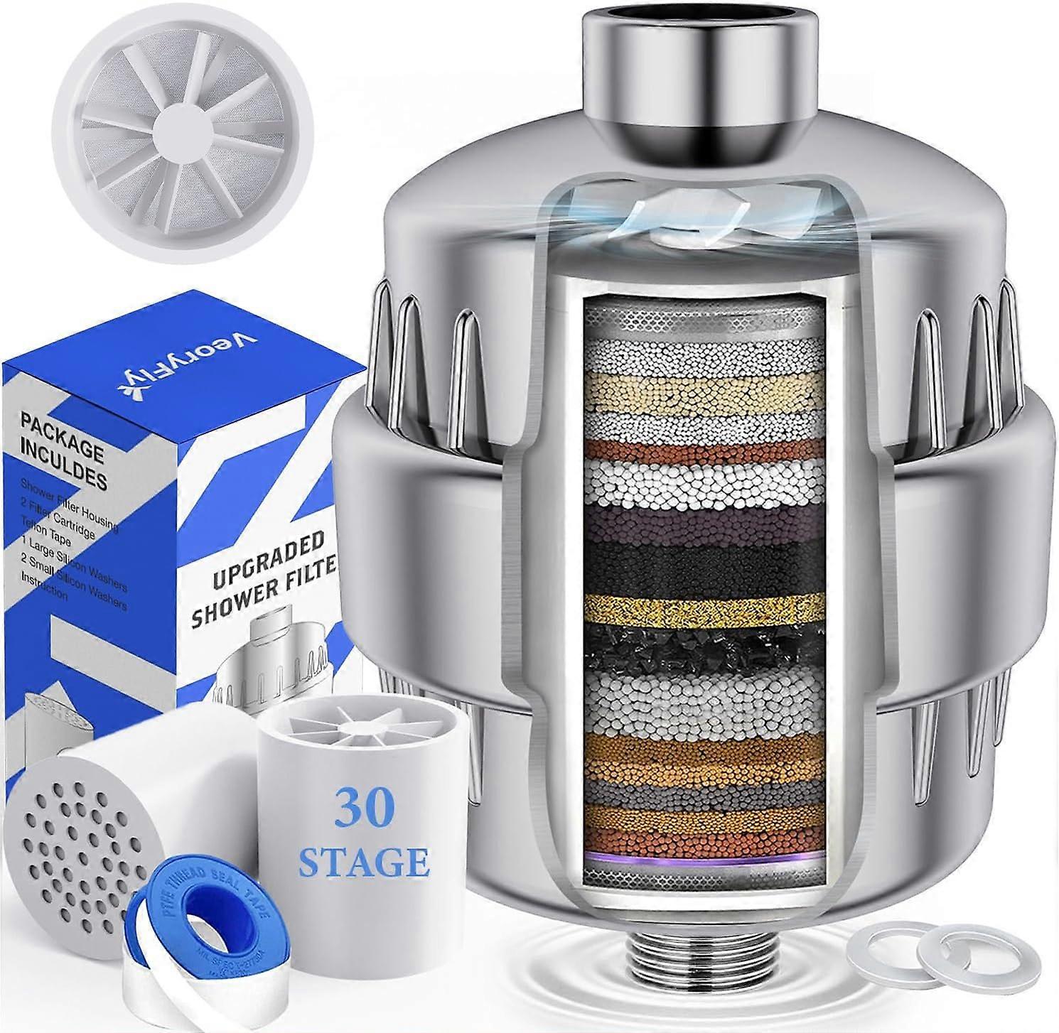 2 filter cartridges shower filter for water hard removing chlorine and fluoride