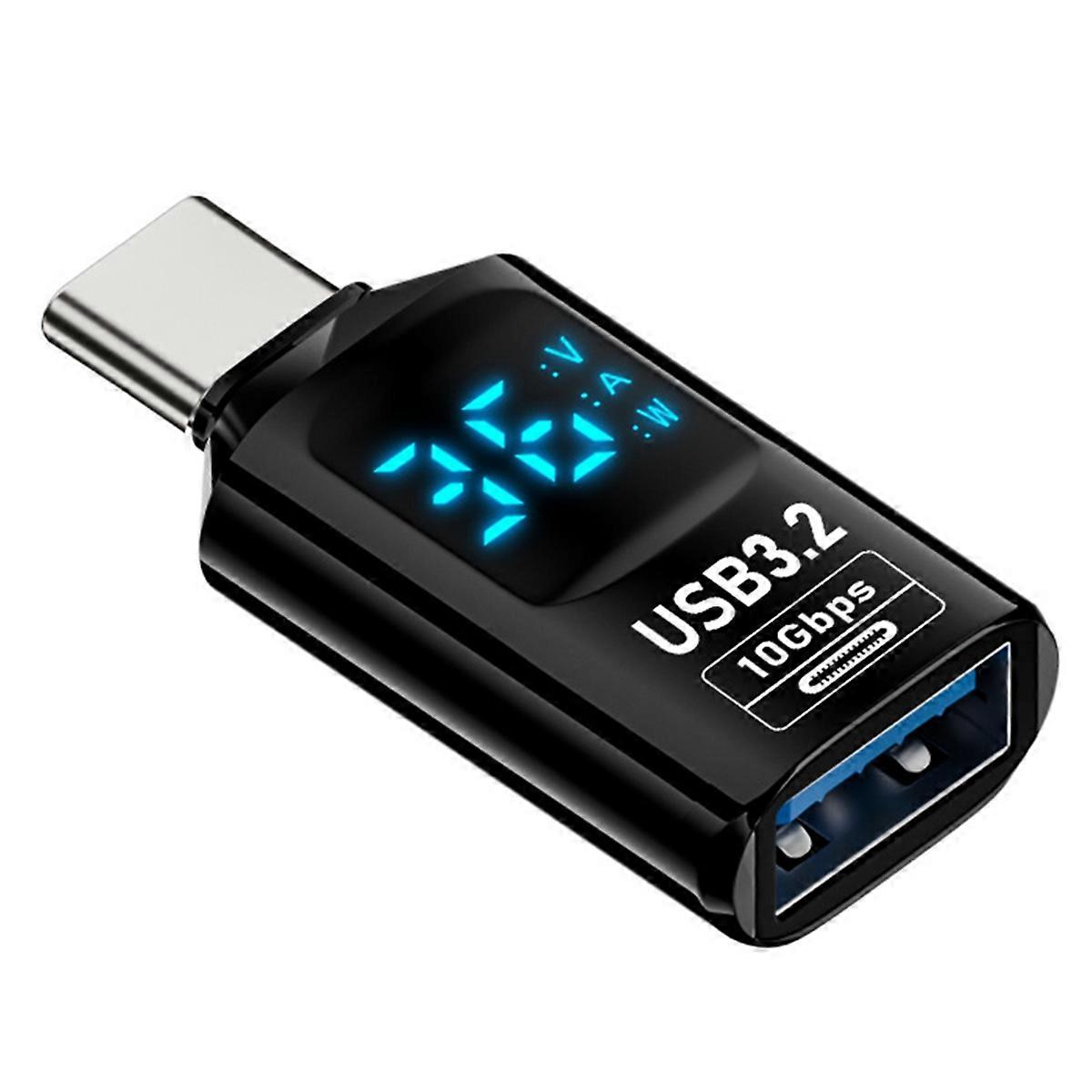 1PCS Digital LED Display USB 3.2 Adapter 10Gbps 36-60W B