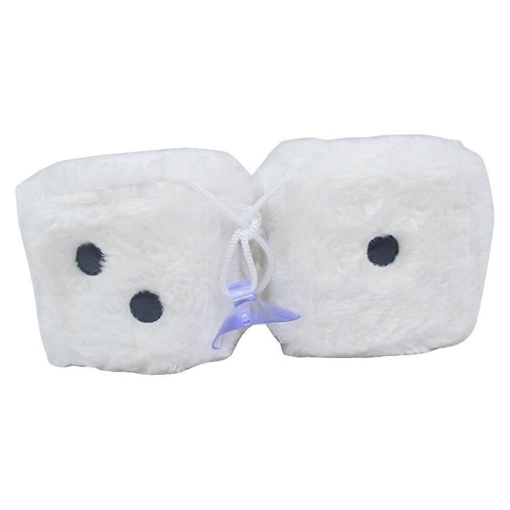 Fuzzy Plush Dice Car Interior Hanging- Ornament Decoration Square Dice Pendant