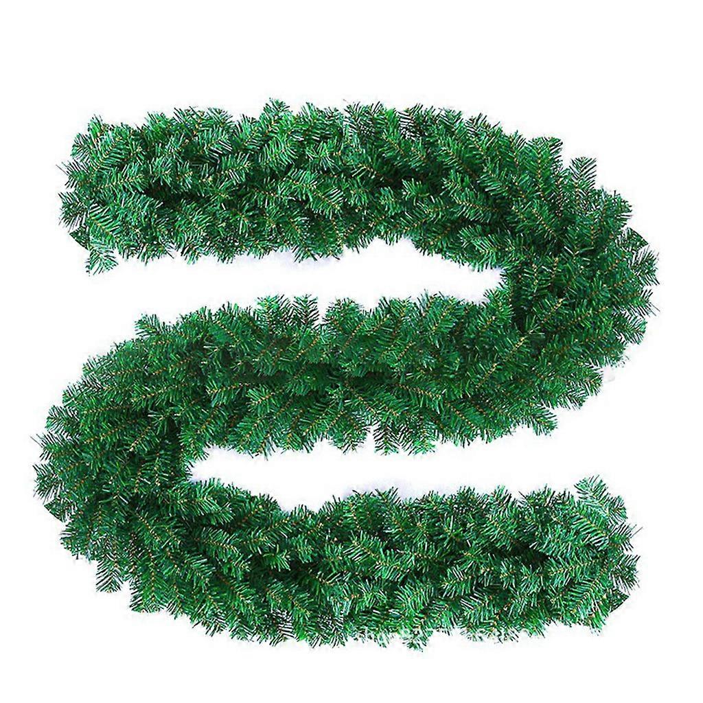 2.7M Ghirlanda di Natale Verde Artificiale Ghirlanda di Natale Decorazioni per Porte Scale Camino Home Garden Decor Verde