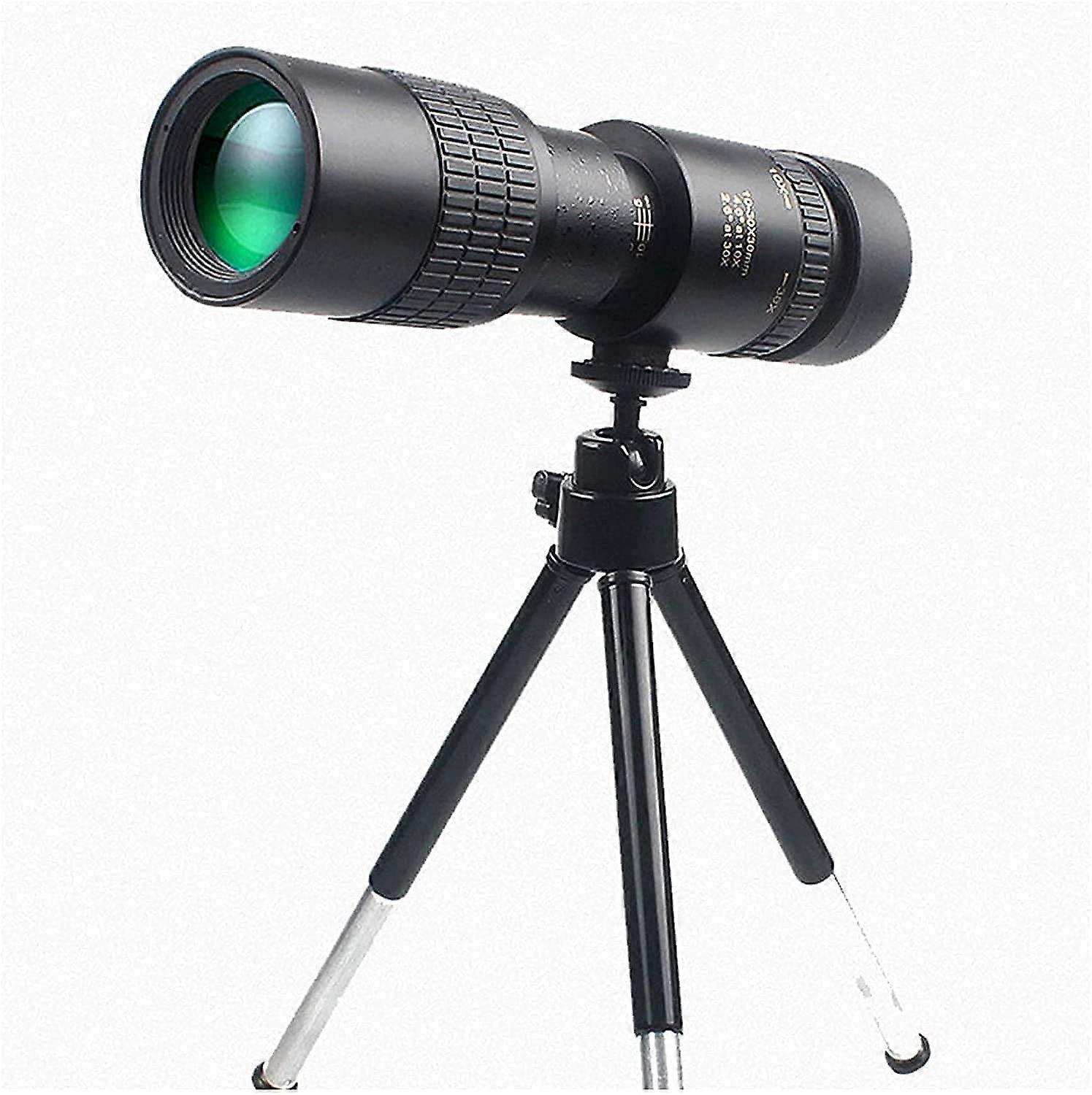 4K 10-300x40mm Zoom Monocular Telescope with Smartphone Holder and Tripod
