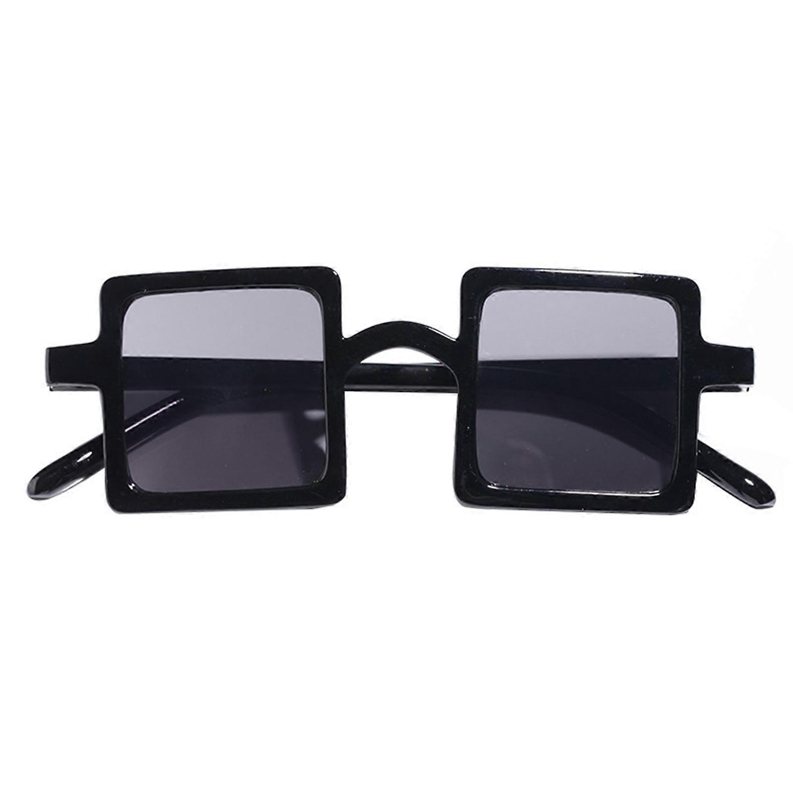 Kinder Oversized Square Sonnenbrille Trendige Flat Top Kleinkind Sonnenbrille für 2-10Jahre Schwarz Grau