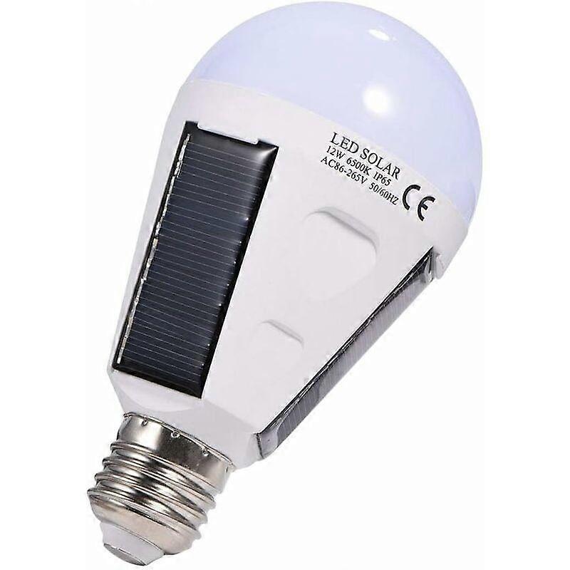 Portable Solar LED Bulb, E27 IP65 Emergency Light with Hook (12W)