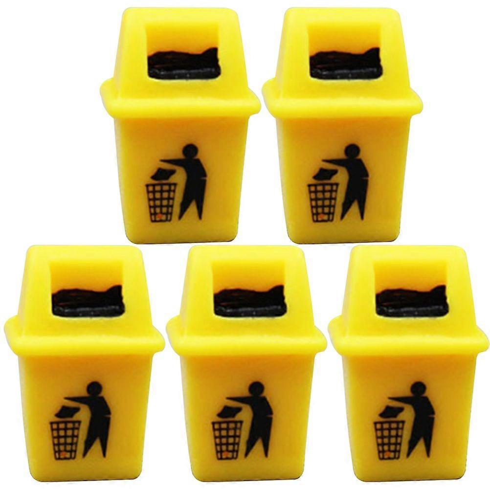 5Pcs Miniature Garbage Cans Mini Trash Cans Rubbish Bin Garbage Model Sand Table Decoration