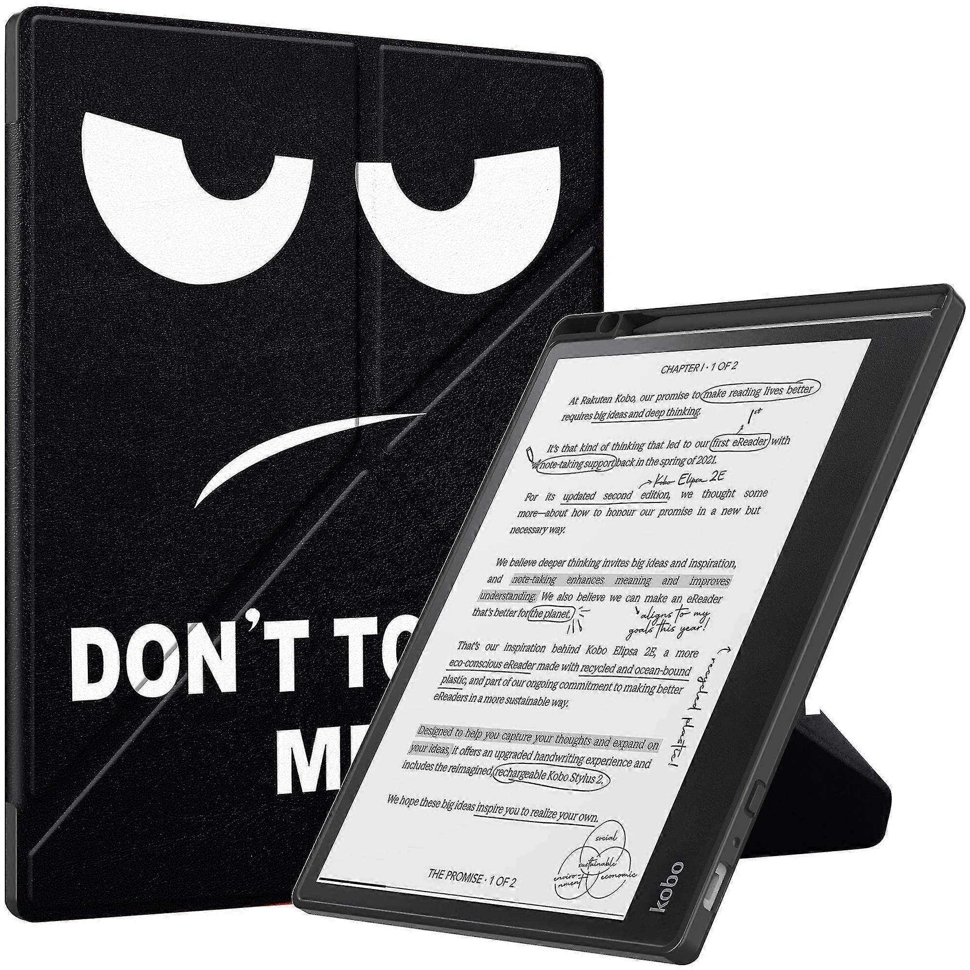 For Kobo Elipsa 2E Origami Stand Case PU Leather Pattern Printing Ebook Reader Cover with Auto Wake / Sleep