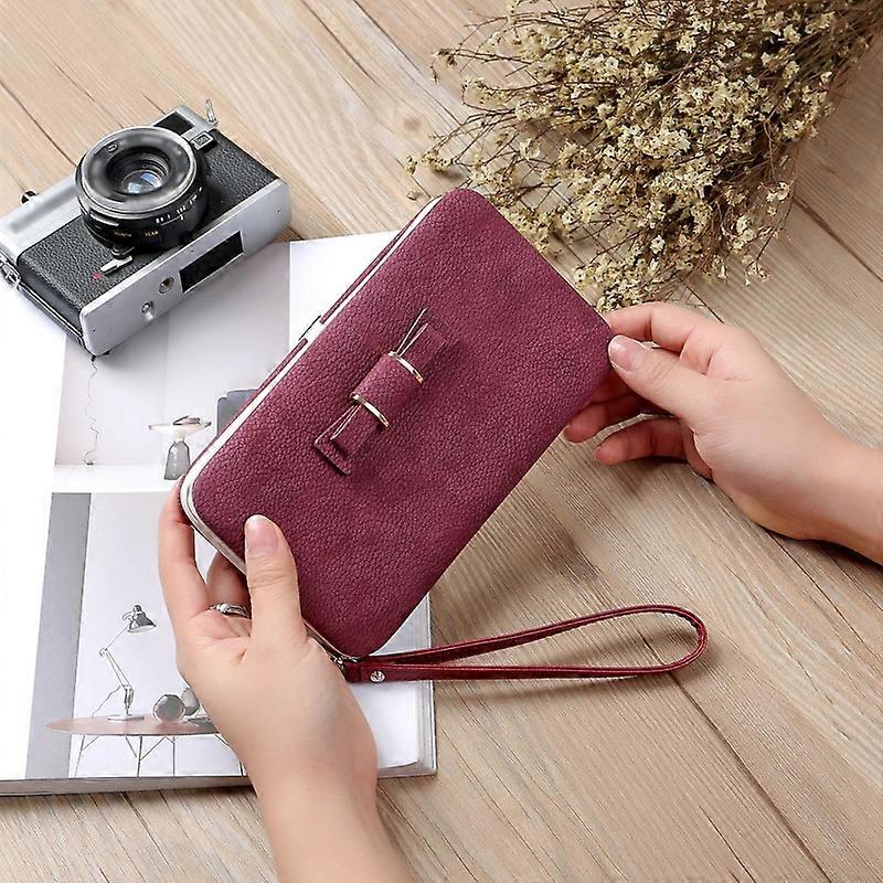 Multi-usage long type arc téléphone portable sac Lady Wallet Card Bag