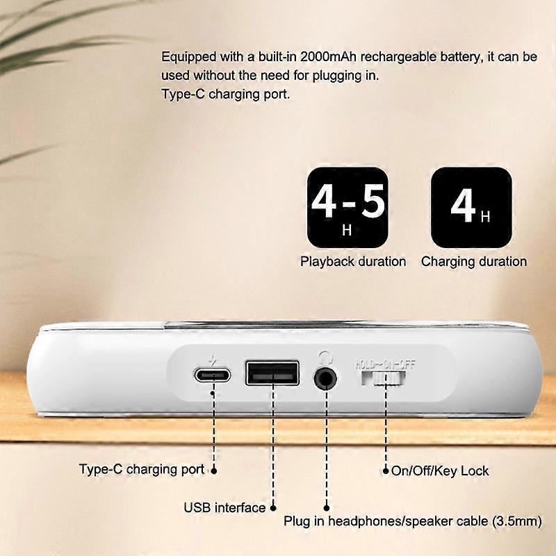 KC-918 CD Player Bluetooth Desktop CD Player Built-in HiFi Speakers ...