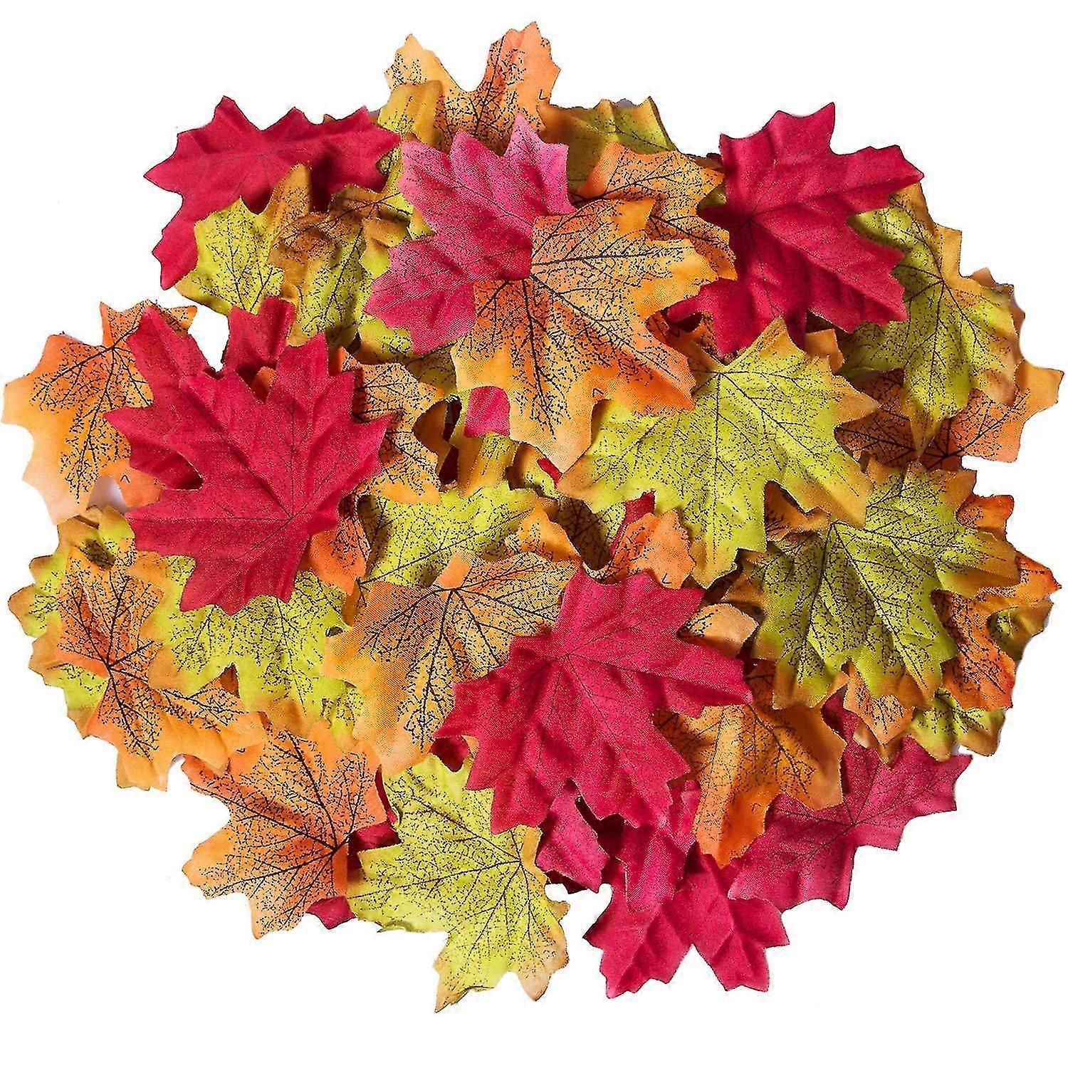 50pcs Artificial Fall Autumn Maple Leaves Multi Color Simulation Maple Leaf Table Scatter For Parties Decorations
