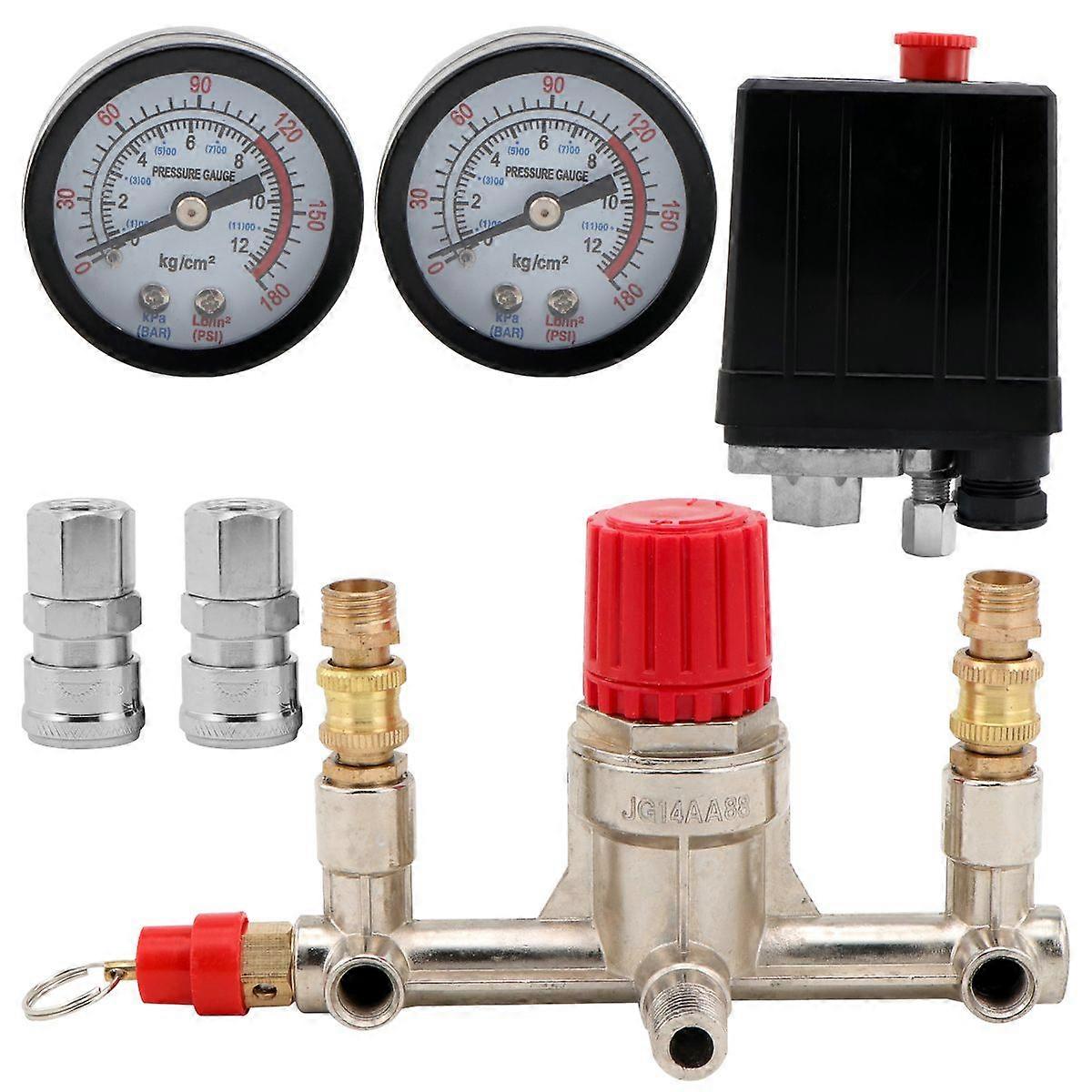 Air Compressor Pressure Control Switch with Pressure Regulator Gauges