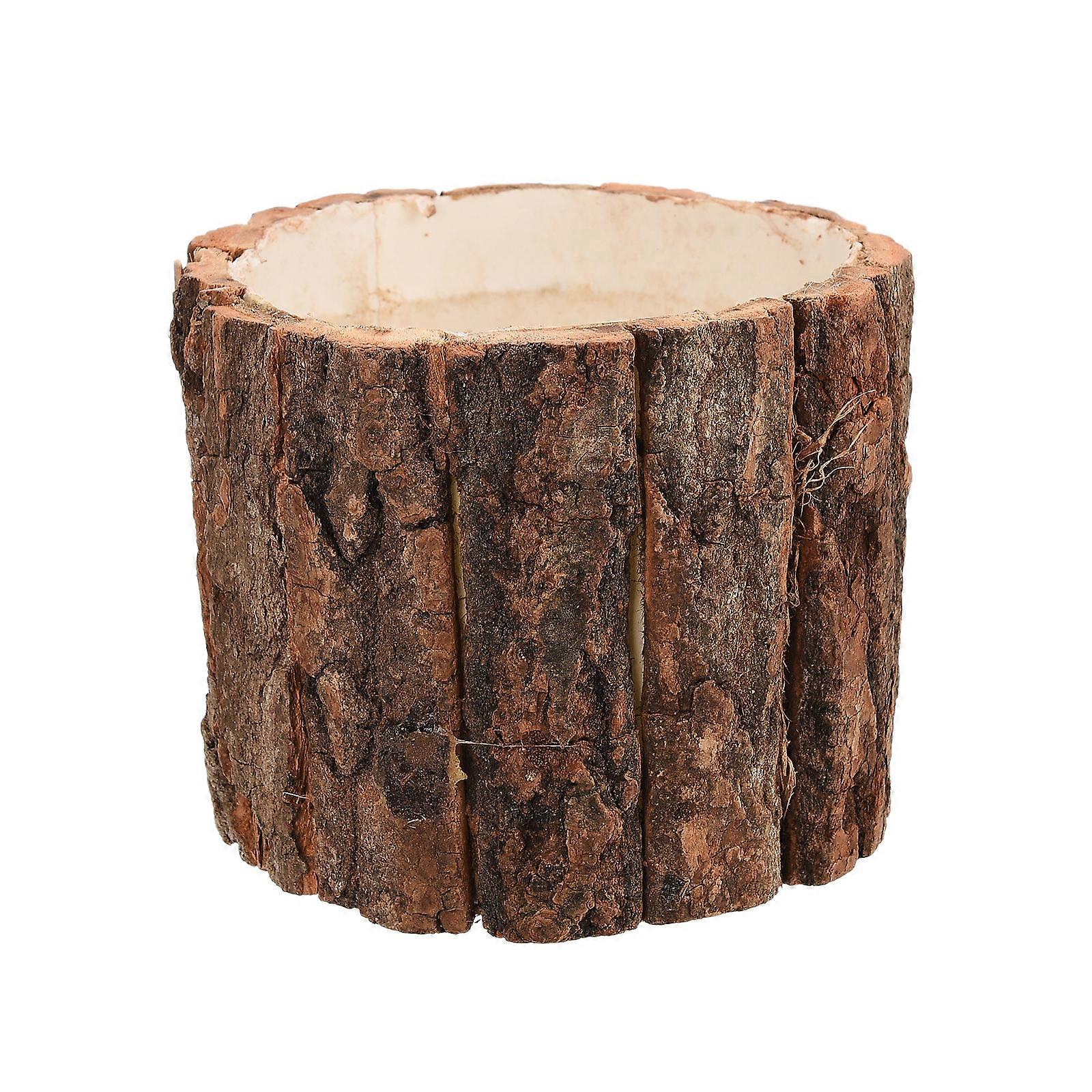 Decorative Rustic Planter, Made Of Real Trees With Authentic Bark, Versatile Usage For Plants Or Storage, Enhances Any Room With Its Natural Charm,