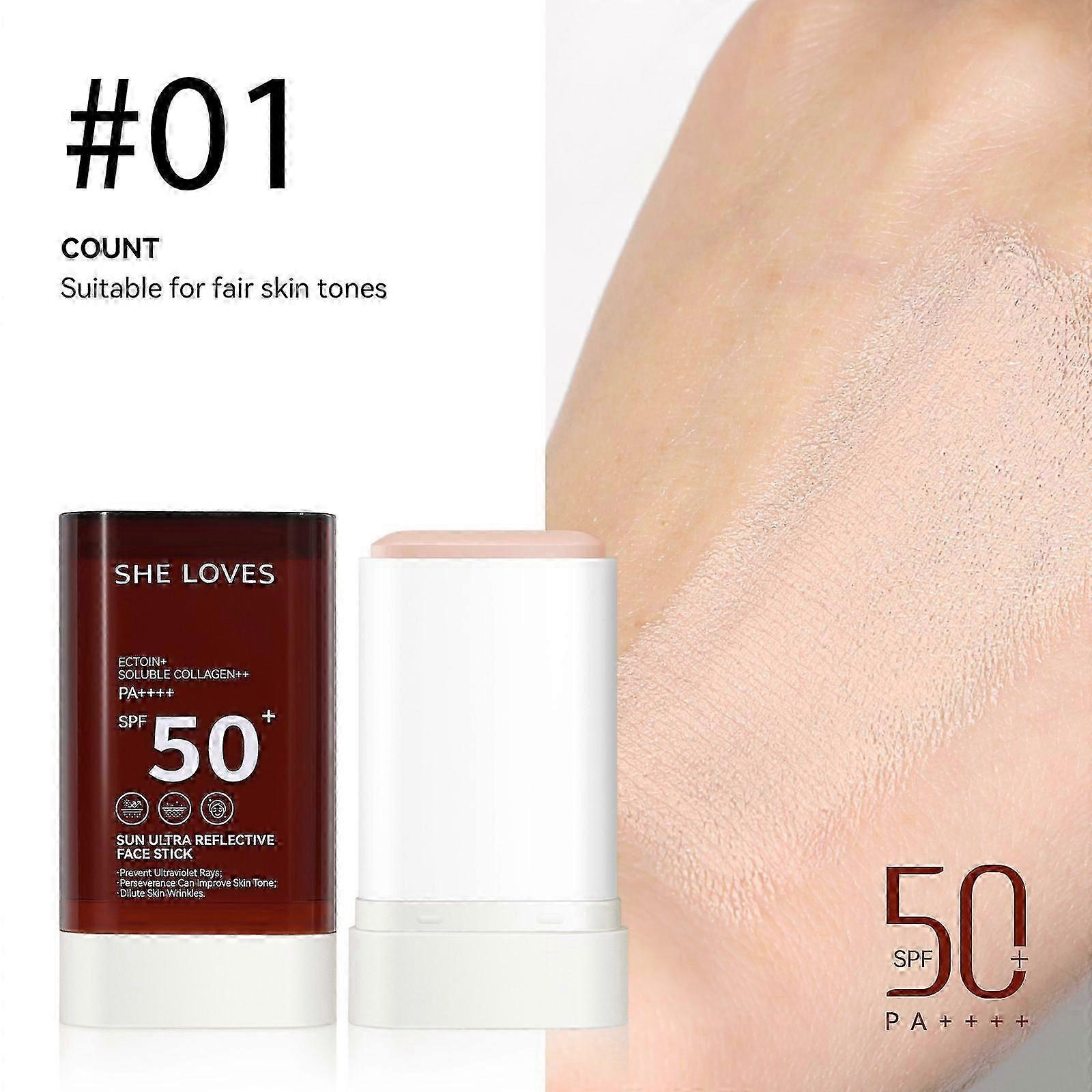 Stick Foundation + Tinted Sunscreen SPF 50+, Foundation & Concealer Stick with SPF, Sun Cream SPF50+, Tinted Sunscreen for Face, Non-Greasy, Matte Fin