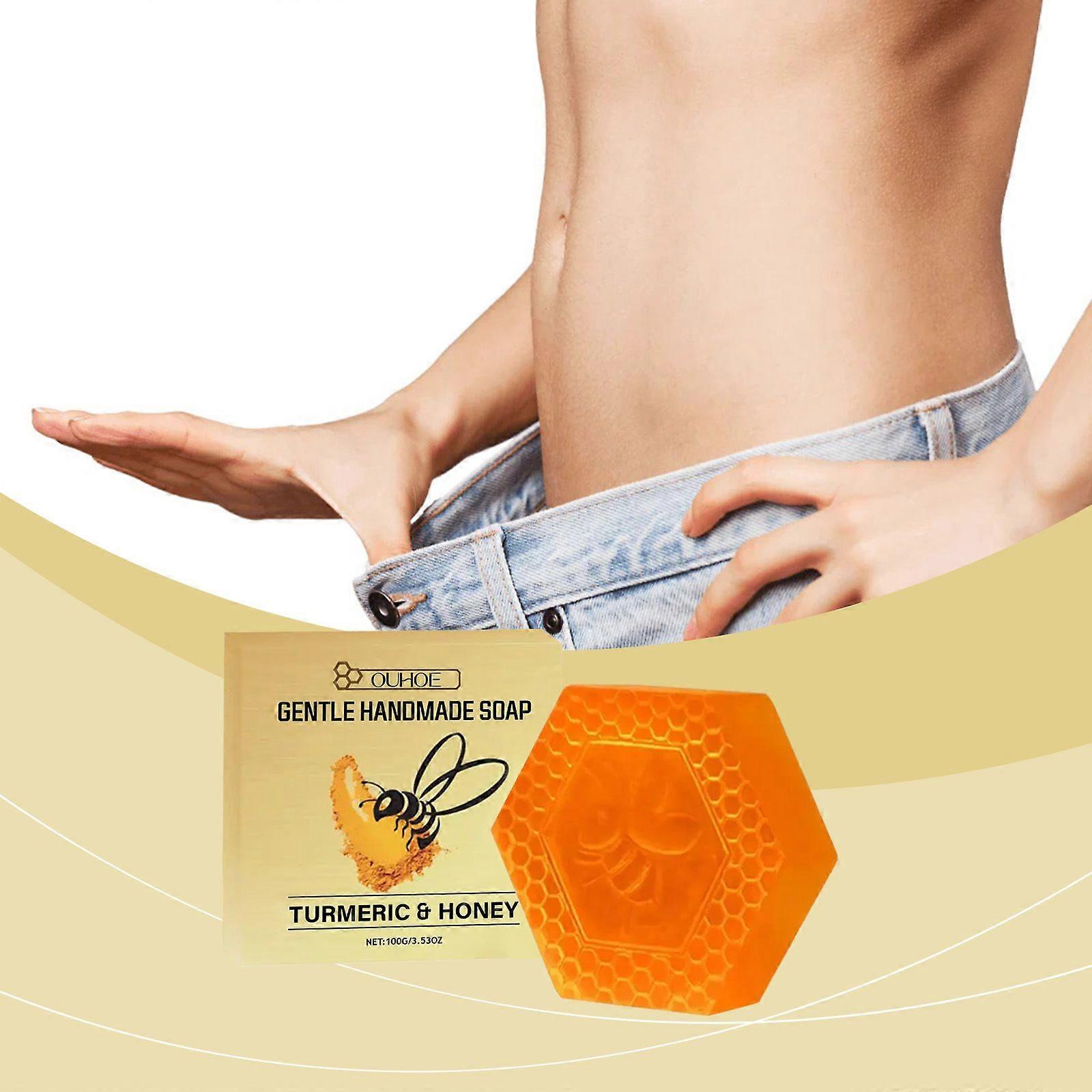 Turmeric & Honey Handmade Soap Bar - Natural Moisturizing, Gentle Cleansing for All Skin Types, 100g/3.53oz