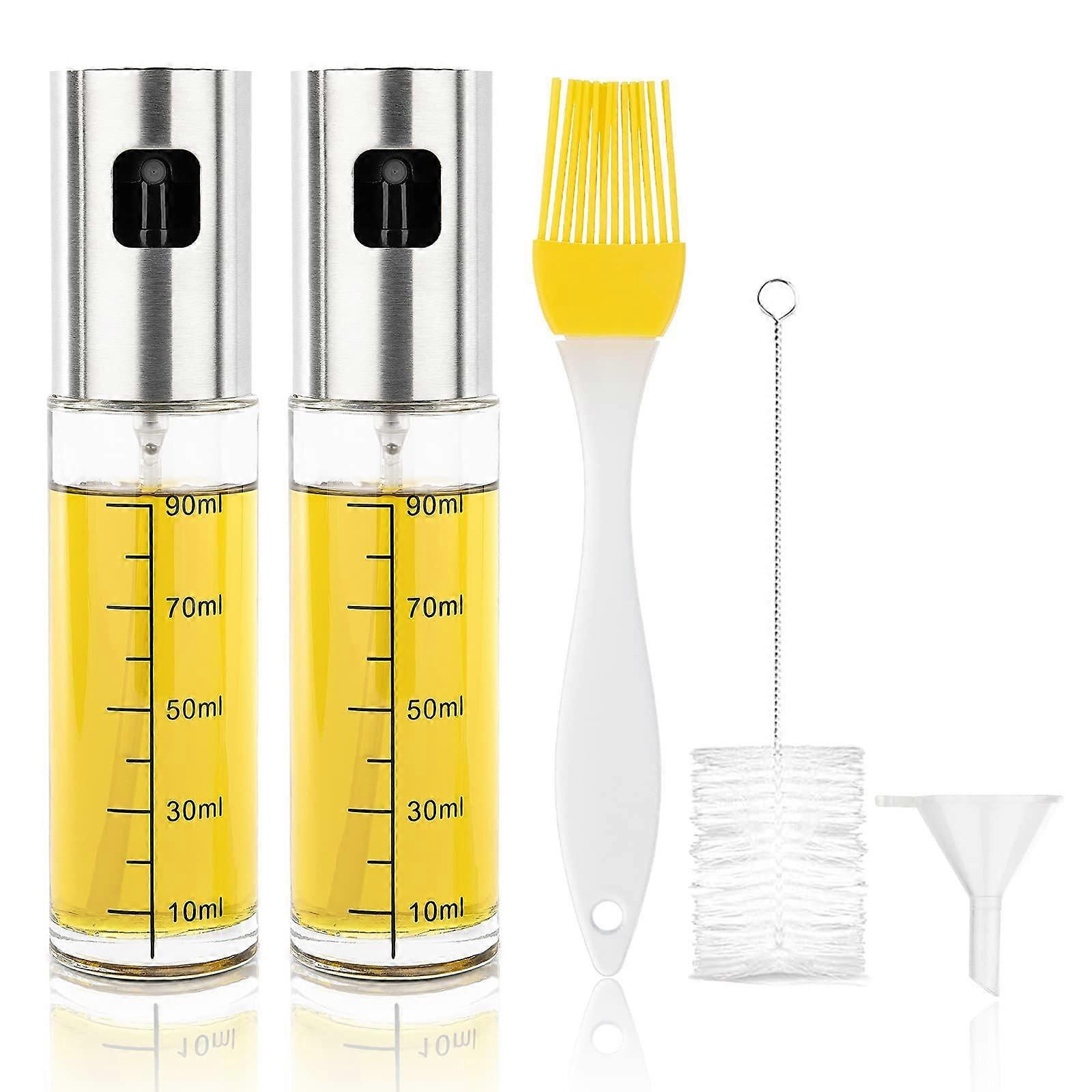 100ML Oil and Vinegar Spray Bottle Multi-function Sprayer with Baking Cleaning Brush