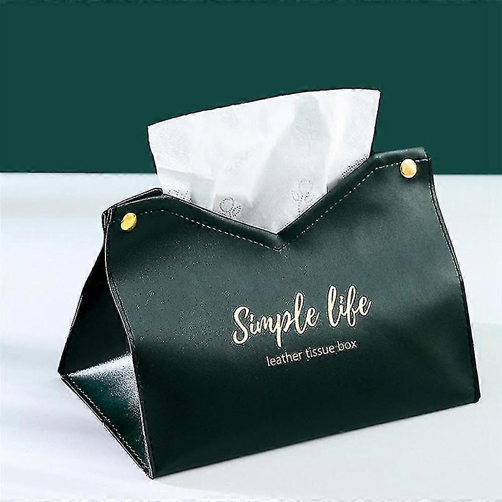 Pu Leather Tissue Box Case Retro Tissue Container Grey