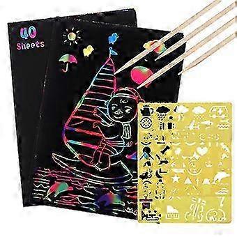 Learning Rainbow Painting Toddler For Kids Preschool Scratch Paper Art Set