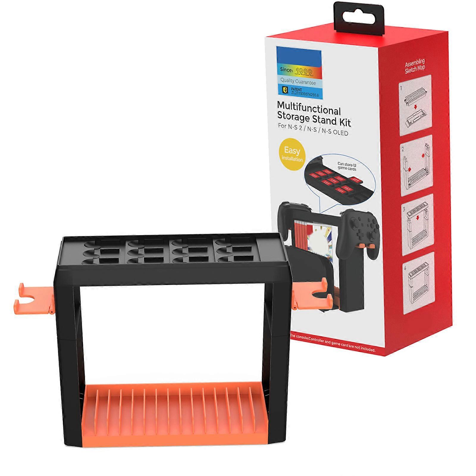 Storage Tower Dock Rack Stand Multifunction Organizing Holder for NS2 Game Console Controller Organizers Station Multicolor