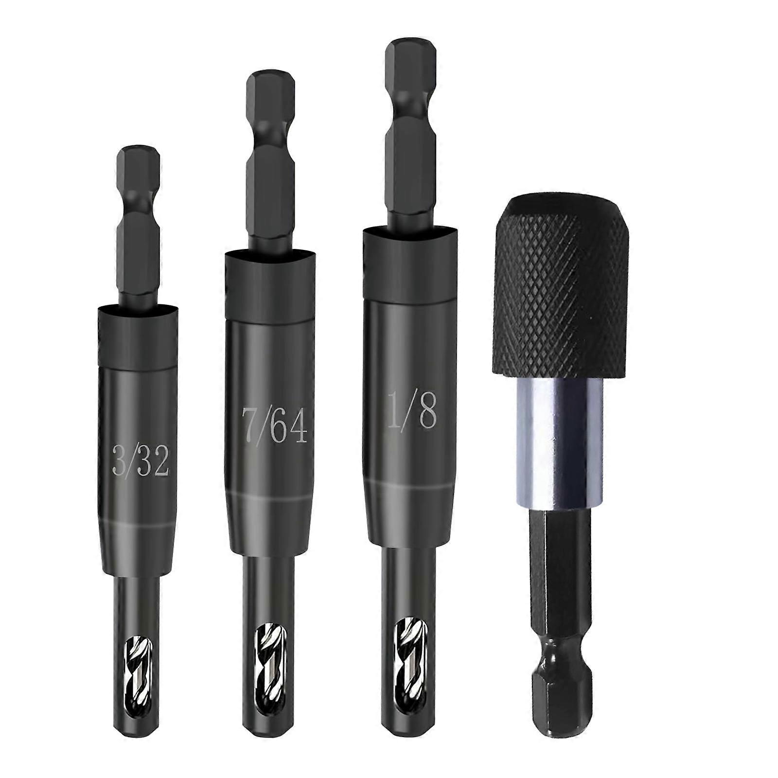 Automatic Center Drill Bit Set Self Centering Hinges Tapper Cores Pilot Hole Puncher Woodworking Tool for Cabinet Door