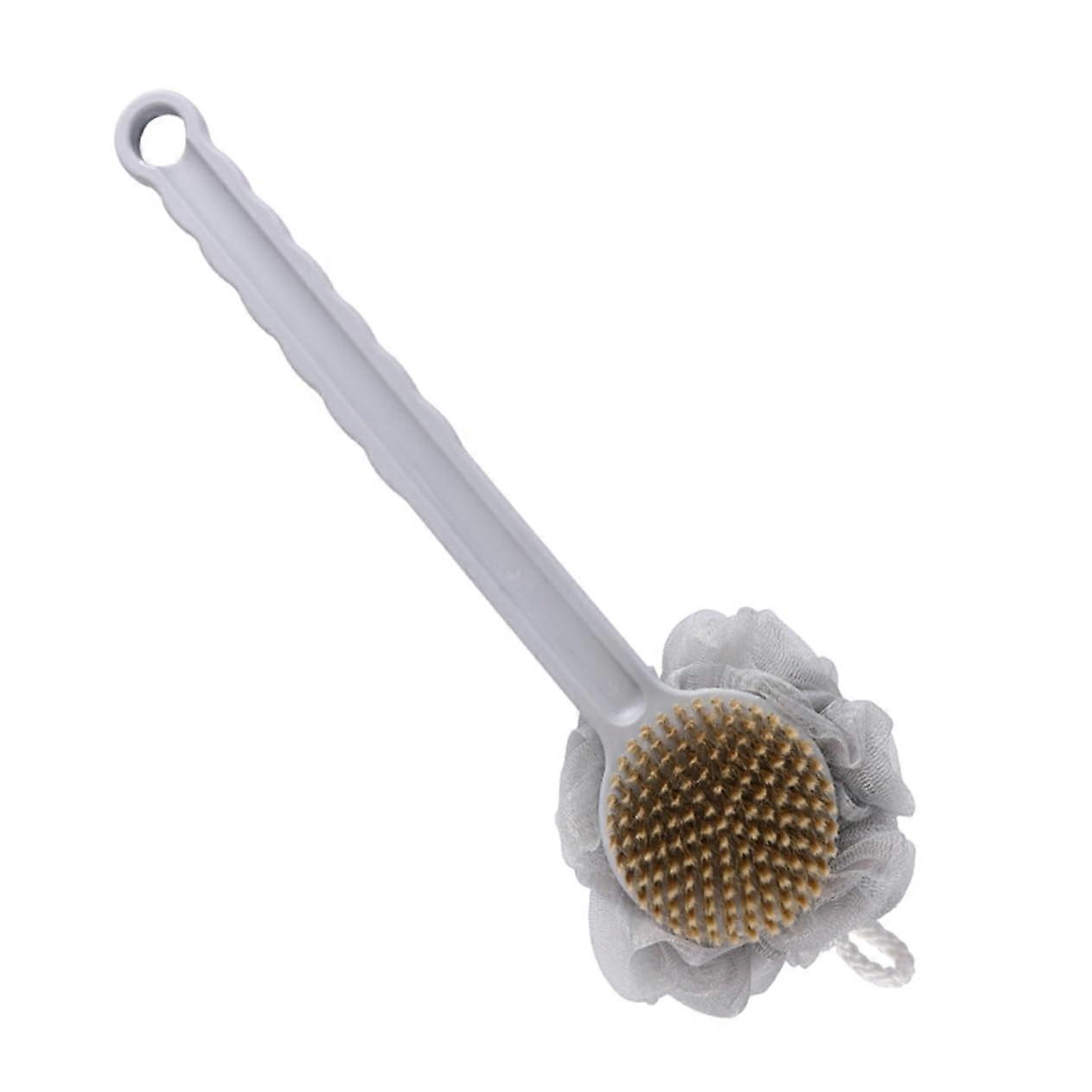 Long Handled Two-Sided Shower Body Brush for Lazy Bathing - Durable Bathing Tool with Soft and Firm Bristles