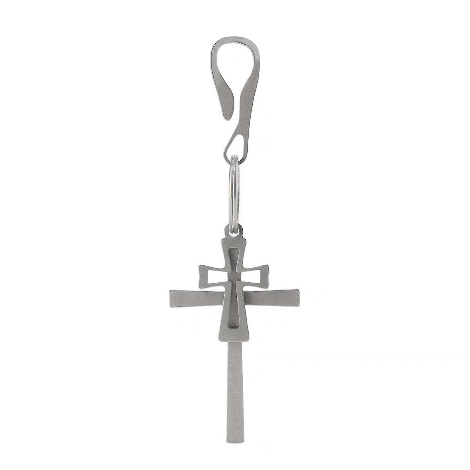 Stylish Sturdy Alloy Materials Double Crosses Keychain Resistant Chain Accessory for Trendsetters Daily Casual Use