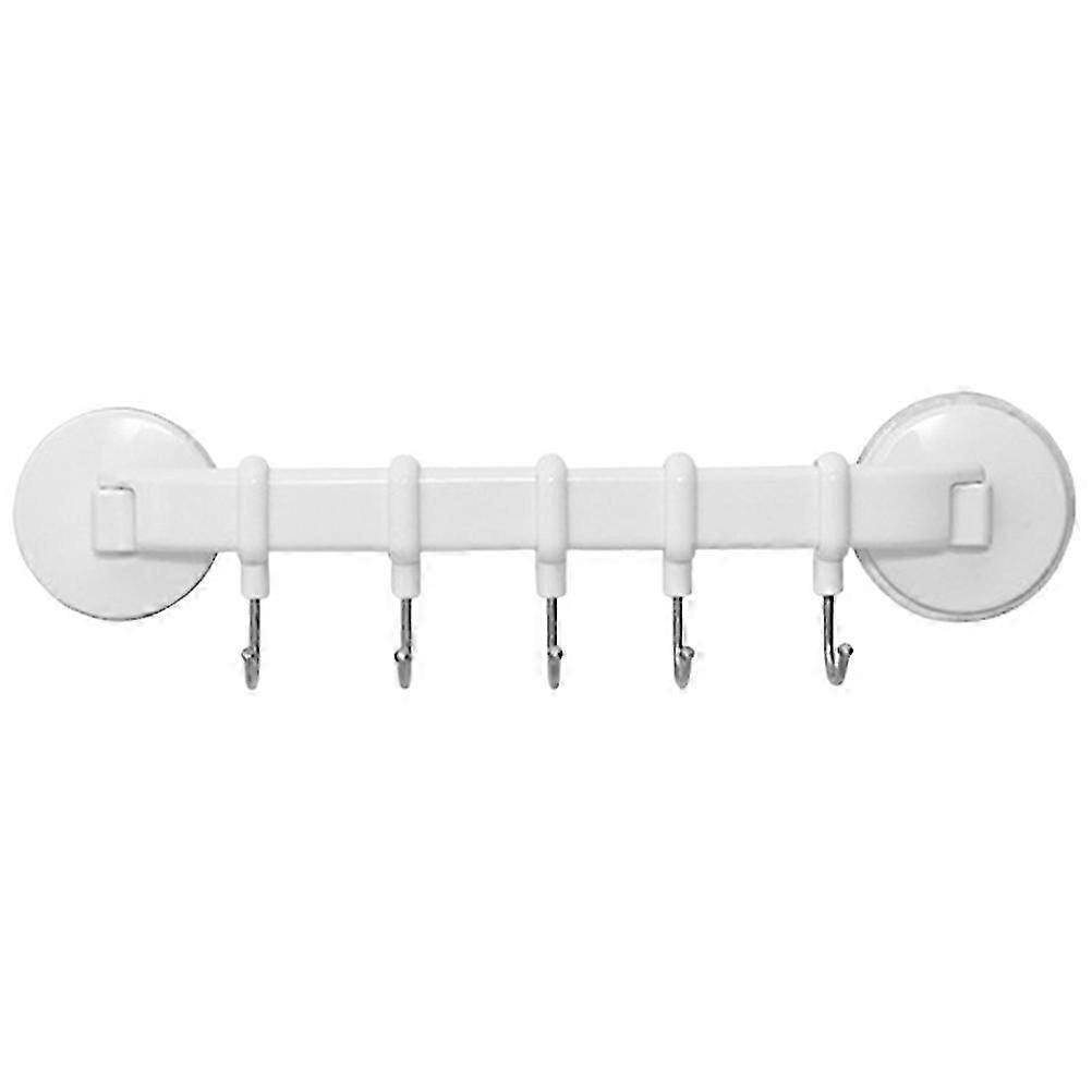 Wall-Mounted Sucker Hooks for Kitchen Storage, White, 28.5x6x4cm