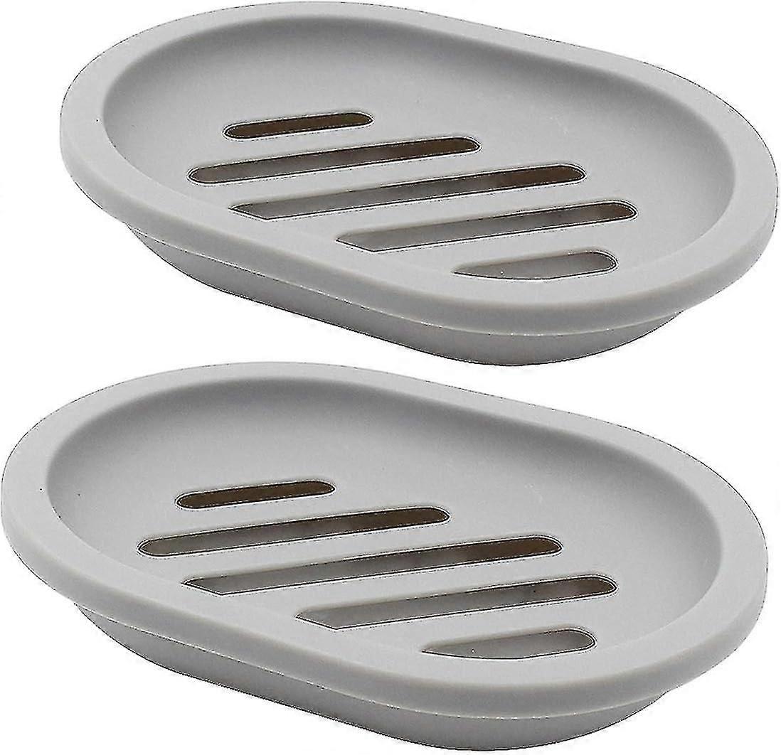Soap Dish With Drain - 2-pack, Grey