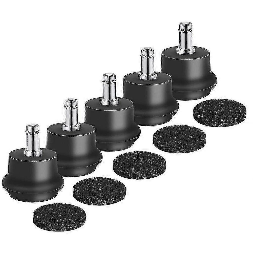 5pcs Glides Replacement Office Chair Or Stool Swivel Caster Wheels To Fixed Stationary Castors, Off
