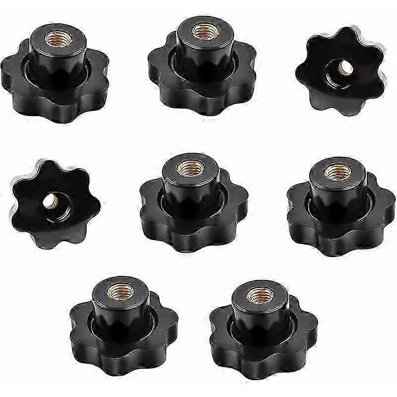 M8 Star Knobs, 8-Piece Black 38mm Machine Tool Clamping Knobs - GGZG 2024 Gift