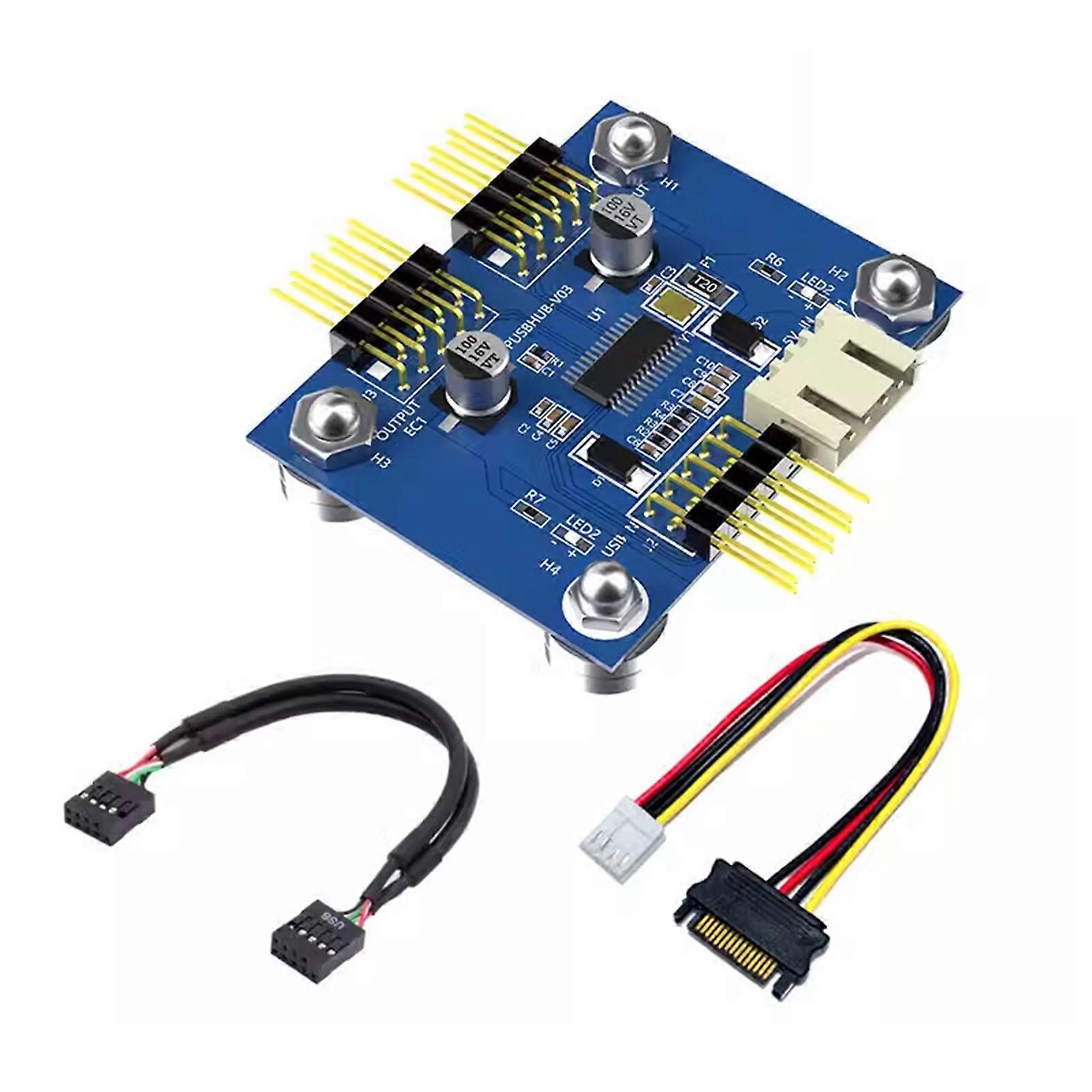 Motherboards USB 2.0 Header Splitter Extension Cable Double 9Pins Port Simultaneous Device Connection Not Need Driver