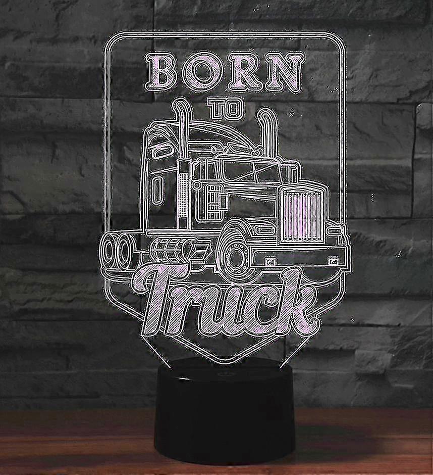 Veilleuse 3D en forme de camionnette avec 16 options de changement de couleur, lampe de chevet alimentée par USB pour un éclairage décoratif