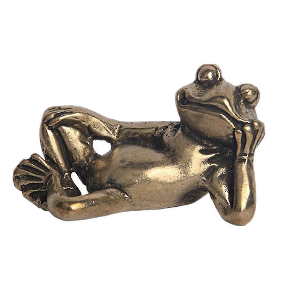 Delicate Frog Statues, Durable Brass Design, Stylish Home Embellishments
