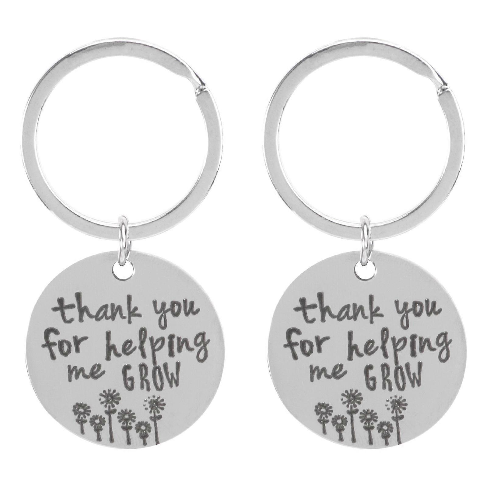 2PCS Delicate Thanksgiving Keychains Stainless Steel Key Rings (30MM Round)