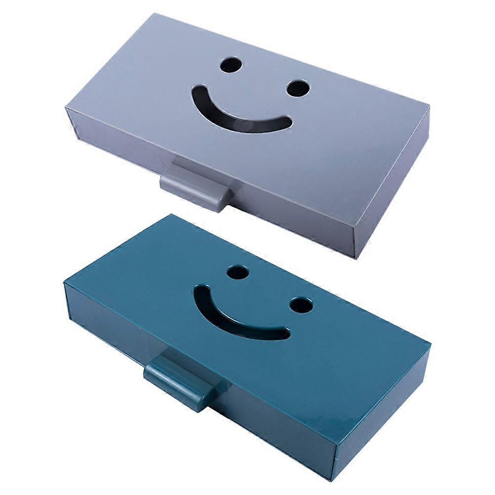 2pcs Hidden Desk Bottom Storage Box Office Table Bottom Sundries Holder