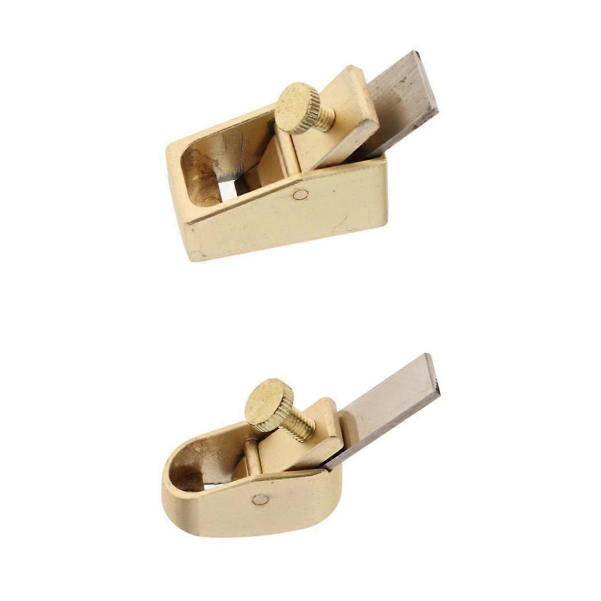 2pcs Brass Plane Violin Making Luthier Tool Woodworking Thumb Plane
