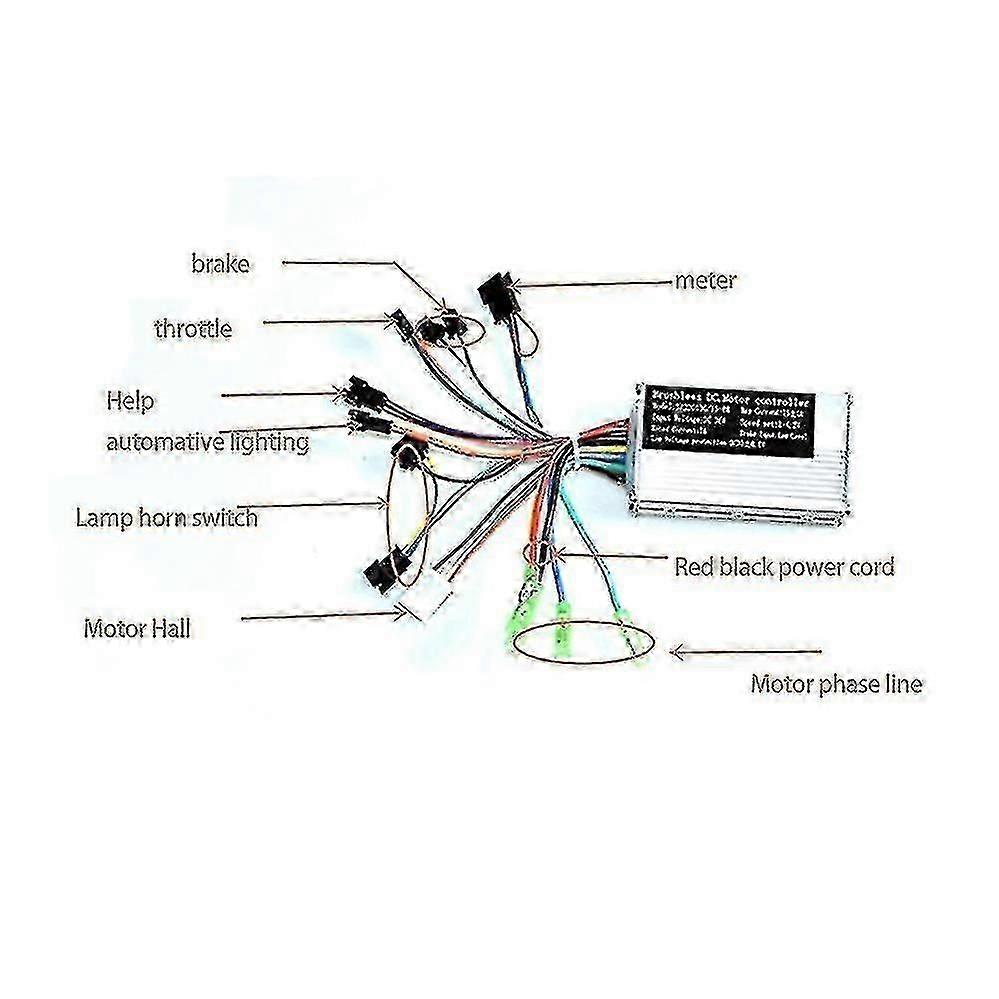 1 Pcs 36V 17A Brushless Motor Speed Controller 250W/350W for E-Bike with S866 LCD Display