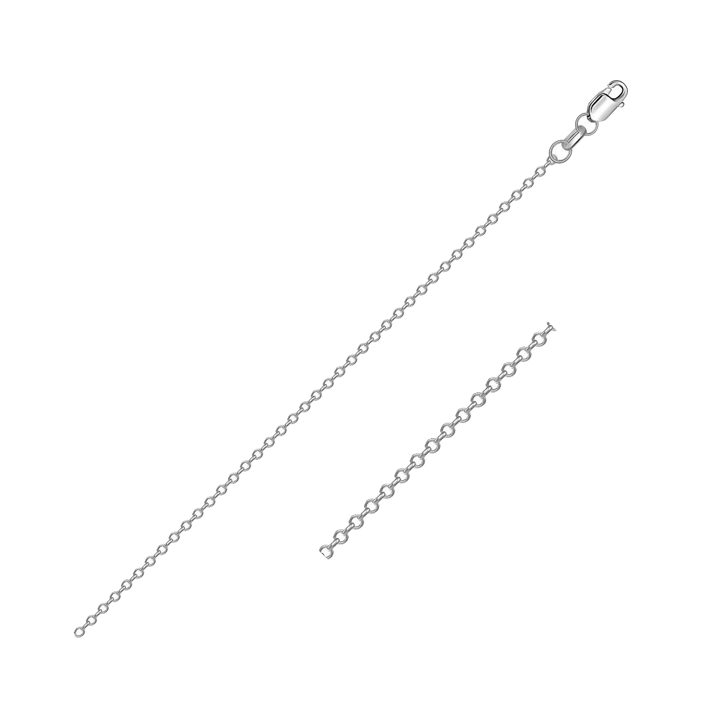Catena di cavi rodiati in argento sterling 0,8 mm