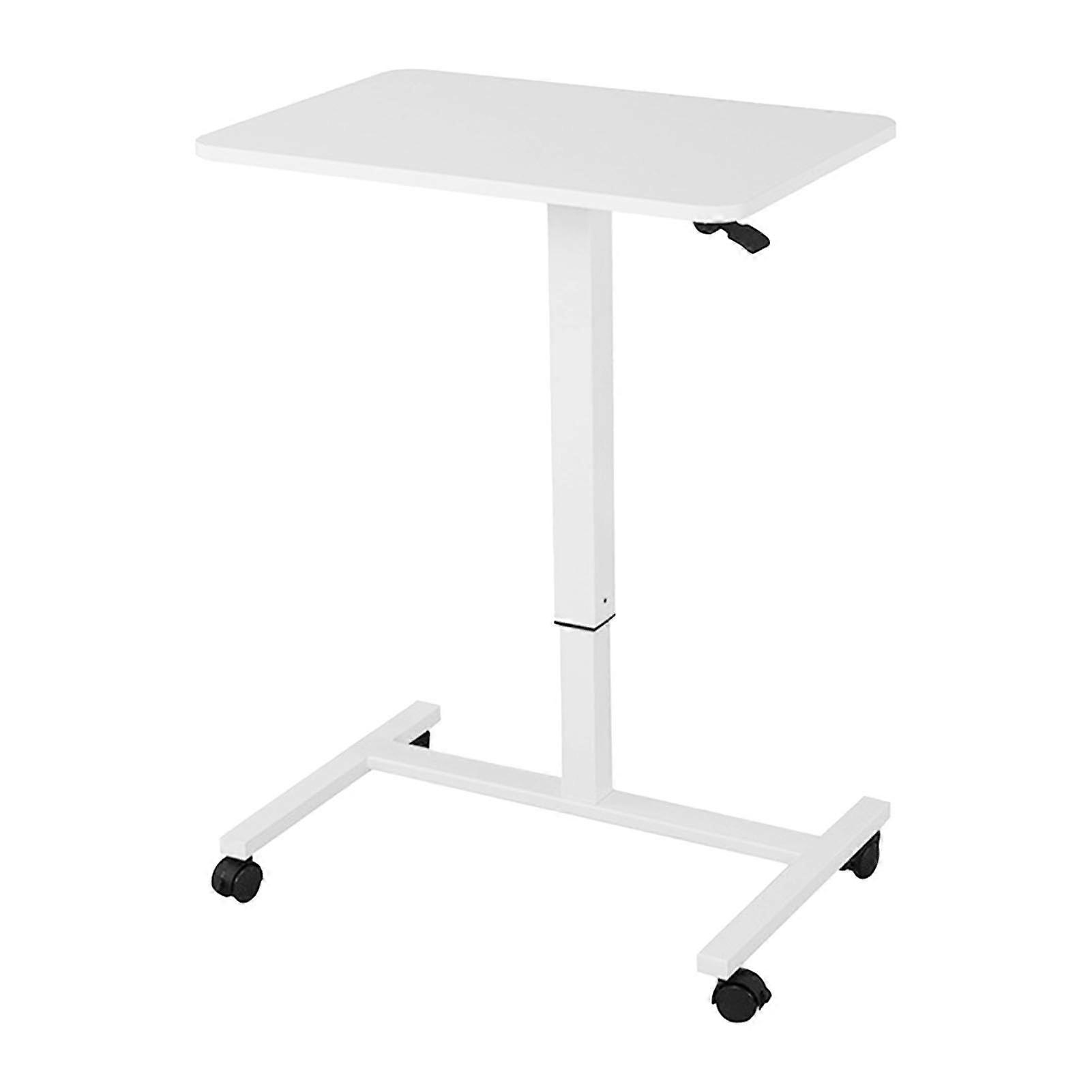 Mobile Standing Desk Adjustable Height Pneumatic Computer Table with Wheels
