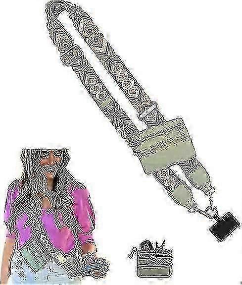 Phone Strap with Zippered Pouch, Clip and Go Strap for Phone, Cross Body Phone String with Zipper Wallet Pouch