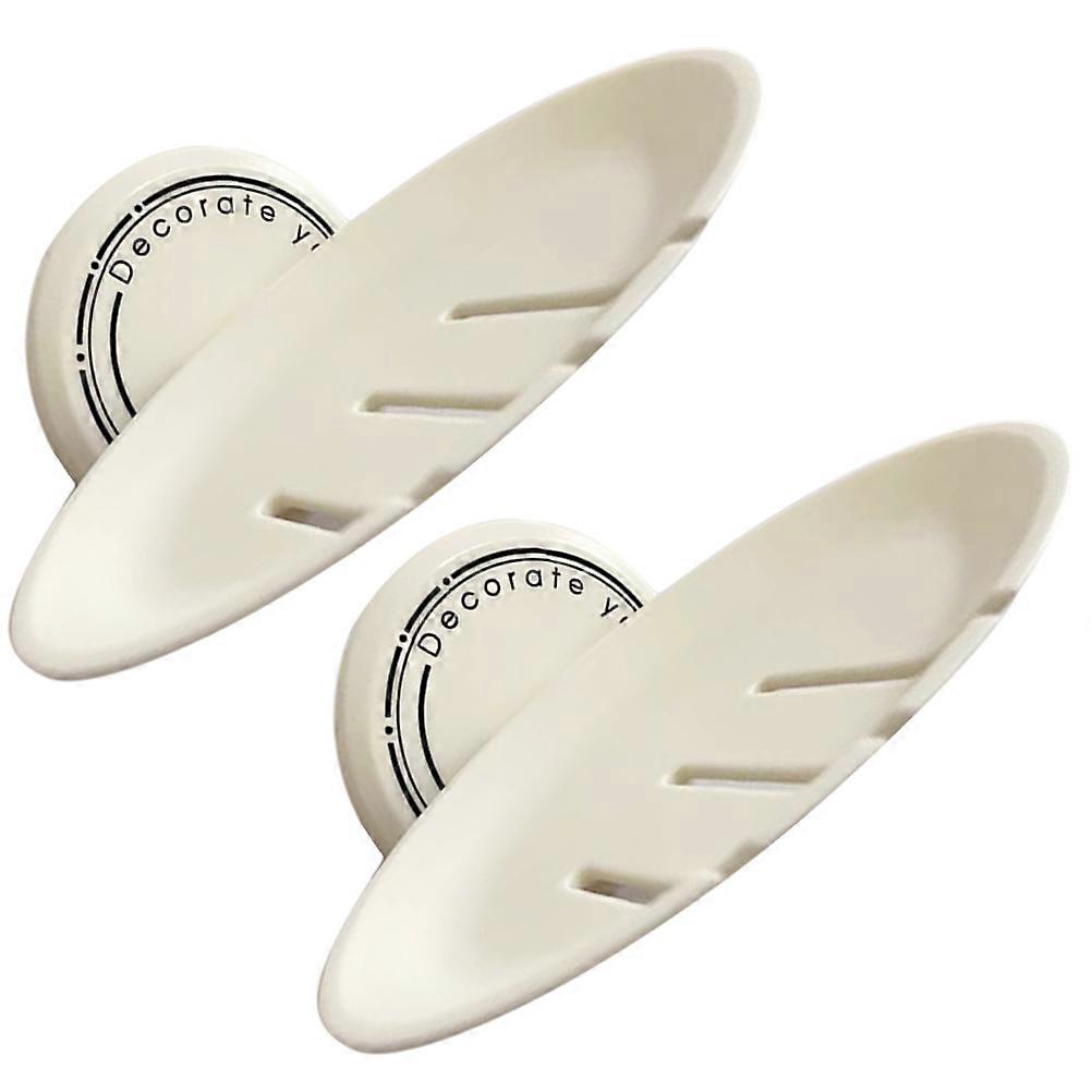 Multi-Functional Soap Holder Plastic Adhesive Soap Holder Simple Design Bathroom Use 2Pcs