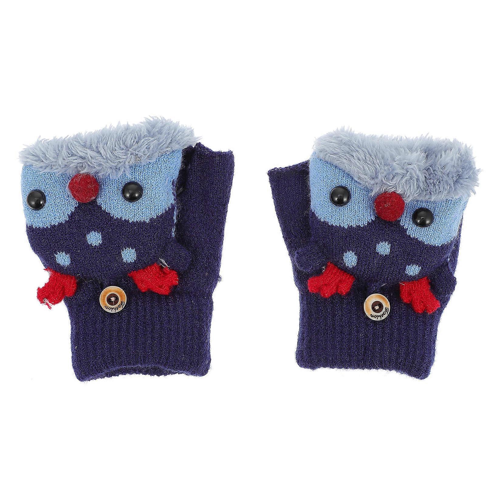 冬の手袋キッズ厚みぬいぐるみ手袋クリスマススタイル寒い天候の野外活動12x9.5cm 1ペア