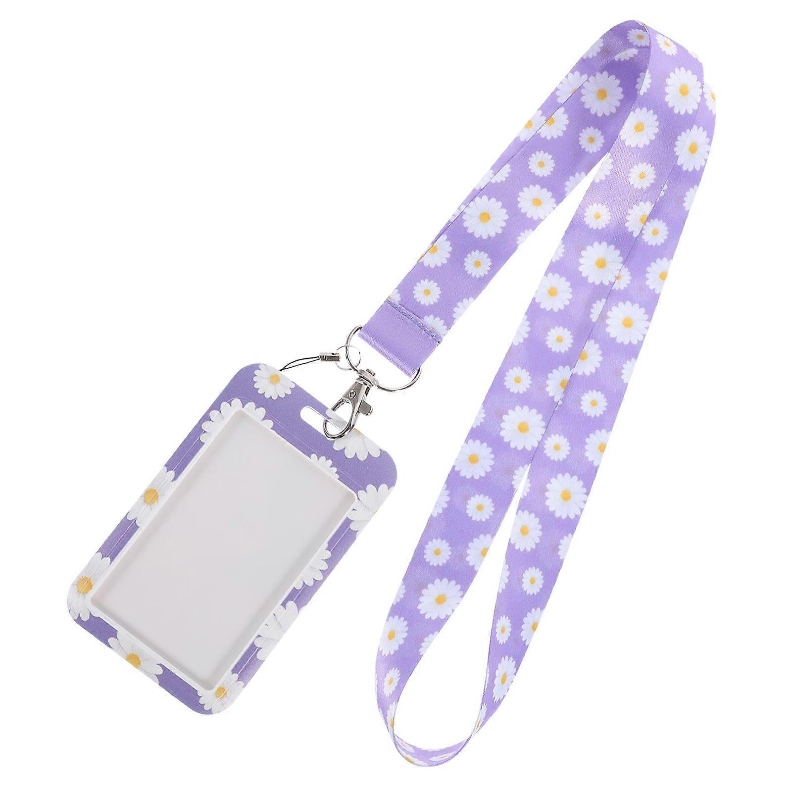 Delicate Pattern ID Card Holder with Lanyard, Protective Card Sleeve for Teachers, Students, and Professionals, Practical Badge Holder for Daily Use