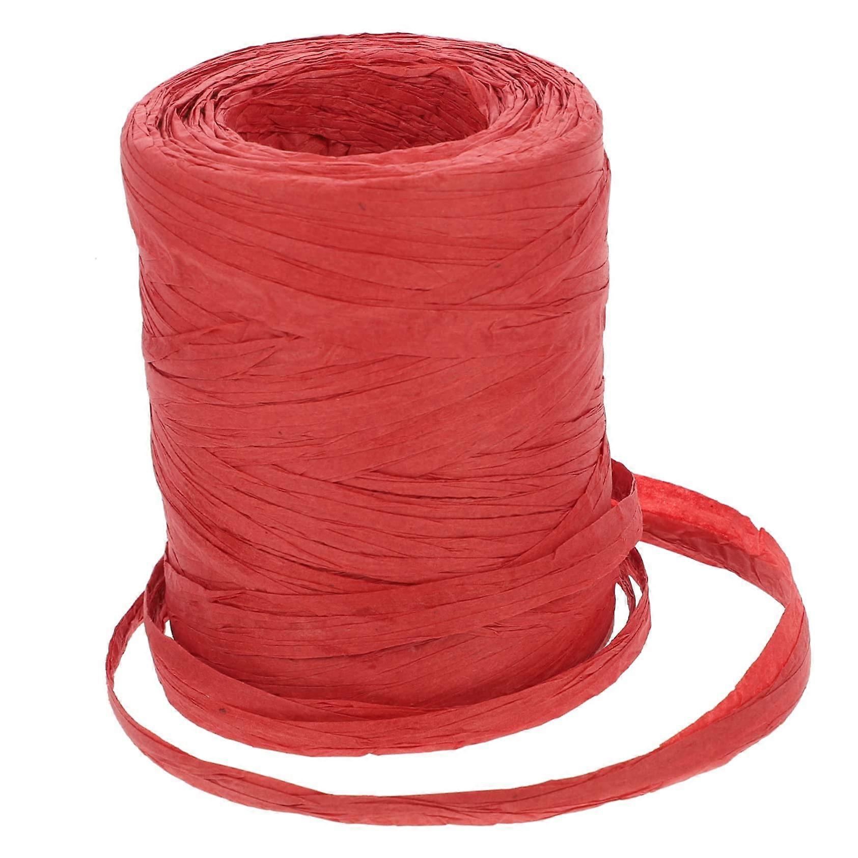 100m Red Paper Cord Rolls Lace Ribbon for Packaging and Craft Projects, Durable Material for Gift Wrapping and DIY