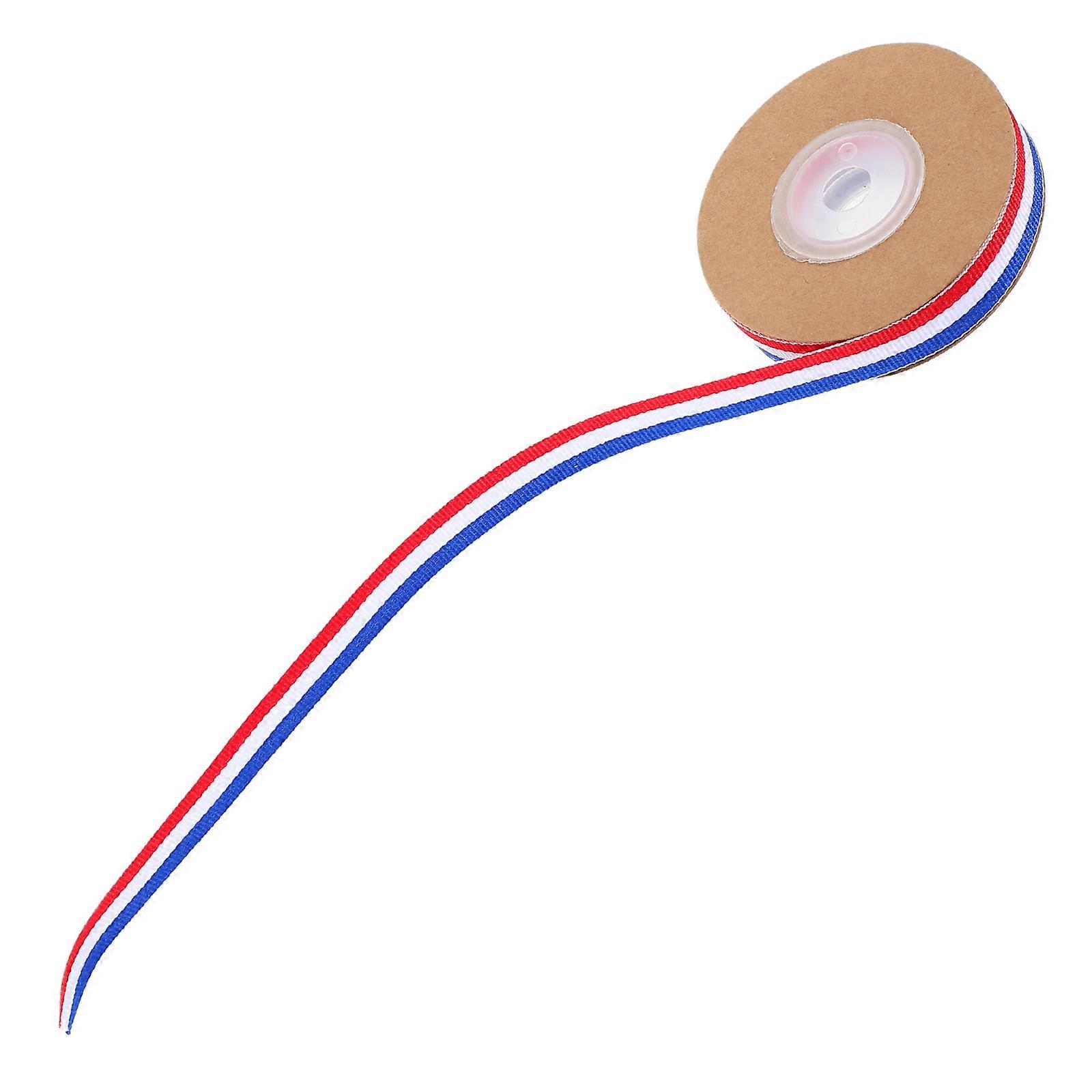 Tricolor Striped Ribbon Roll   Stylish DIY Wrapping, Eye Catching Craft Strap for Decorations & Various Occasions, Finely Stitched Edges