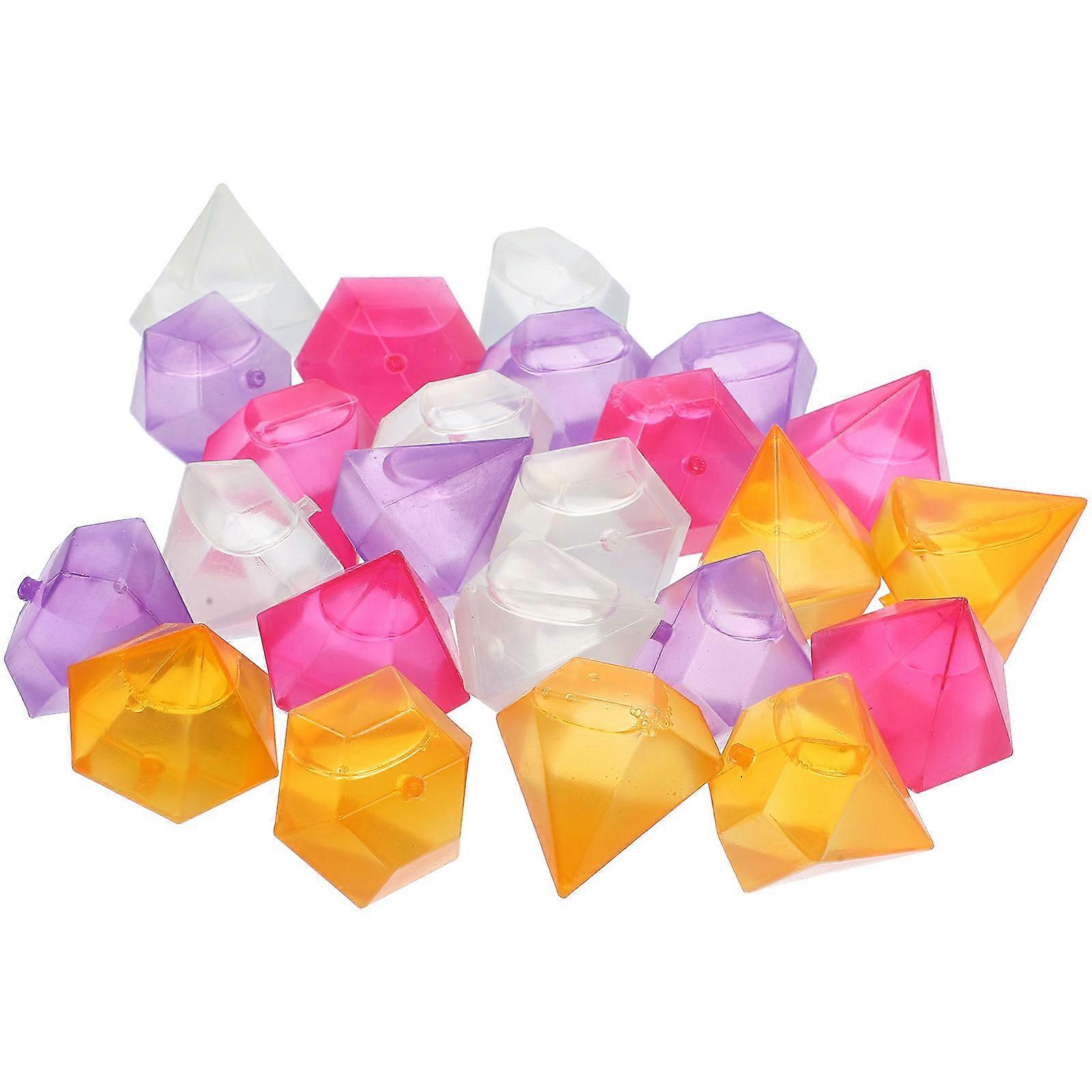 Cool Down Cubes Wear-Resistant Ice Cube Assorted Color For Wine Rocks Cold Drinks Diamond Shape 3.50X3.00X3.00CM Freezable 24Pcs