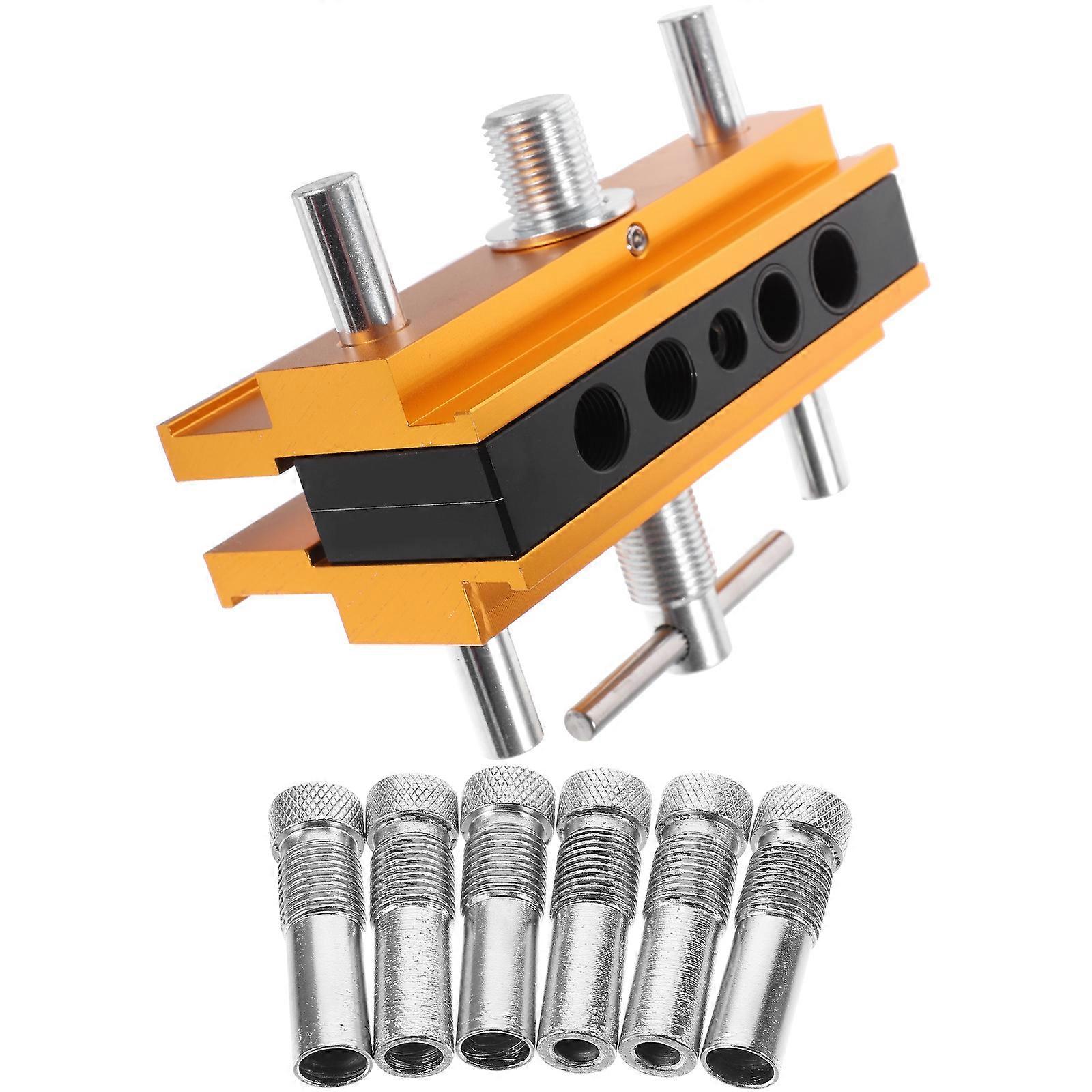 Woodworking Dowel Tool Self Centering Doweling Jig Drill Woodworking Power Accessory Orange 12x9.5x6.5cm Precise Drilling 1 Set