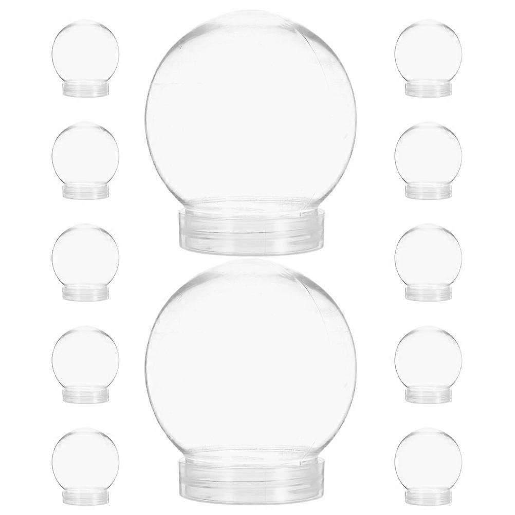 Fillable Plastic Snow Globes with Screw Cap for Crafts 270ml 12Pcs