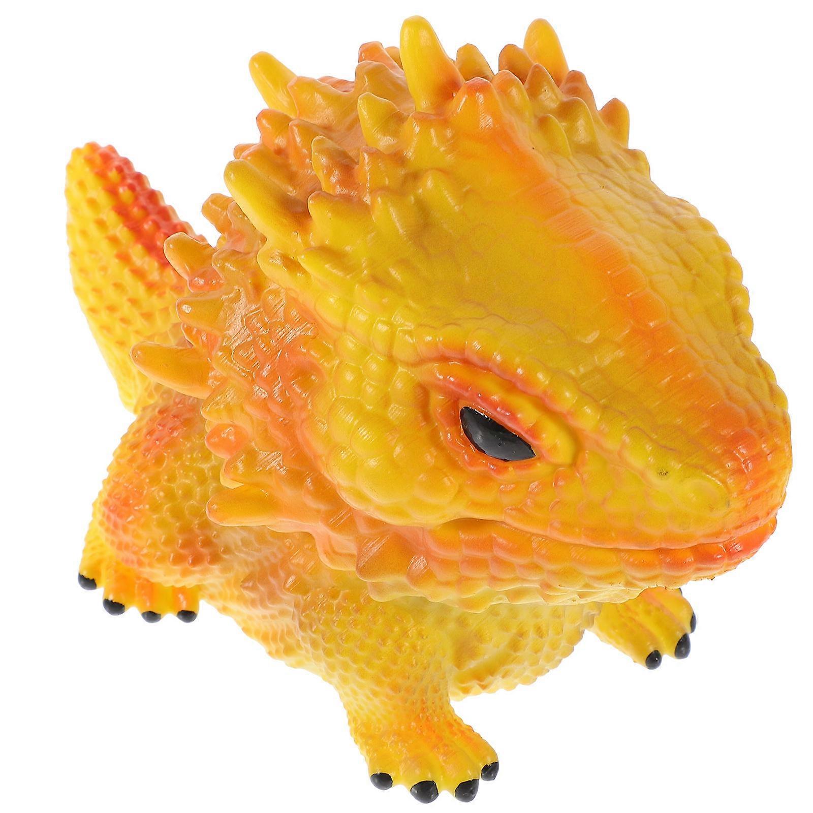 Model Reptile Simulation Lizard Figurine Realistic Reptile Figure Fake Animal Educational Prop Yellow 16.80X12.00X10.50CM Garden Decoration 1Pack